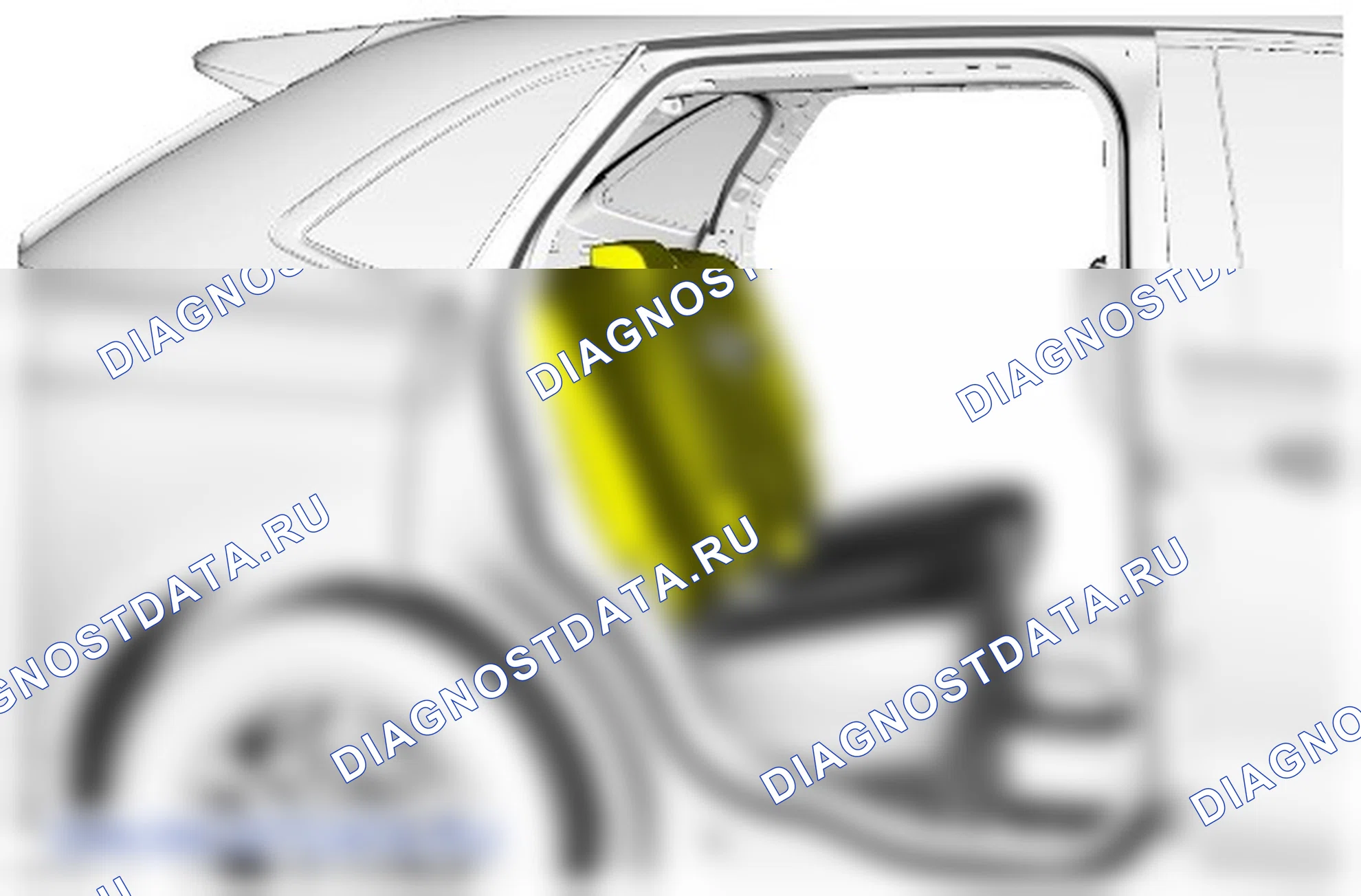 Ручное отпускание защелки откидной двери багажного отделения. Ford Edge II
