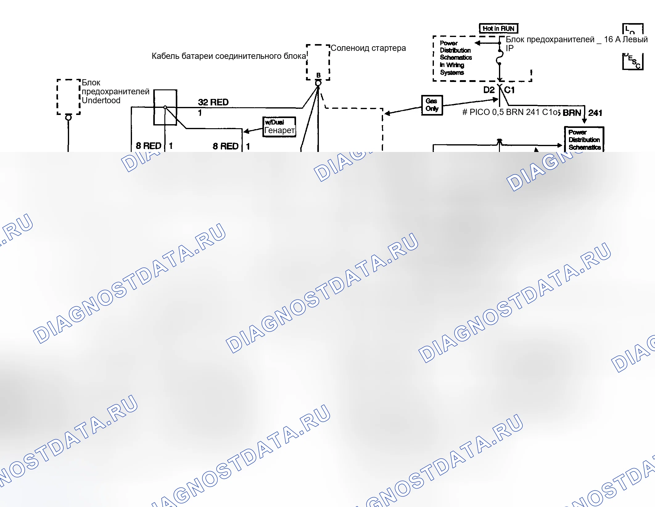 Рис. 2: Схема вспомогательных аккумуляторов. GMC Sierra 2500 