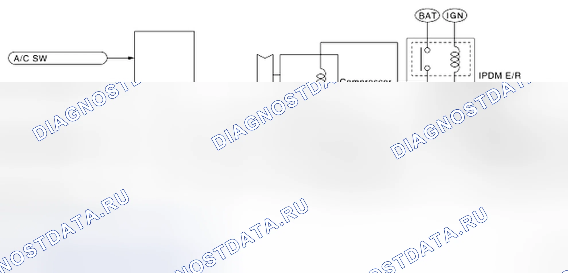 Рис. 12: Схема системы управления кондиционером. Nissan Pathfinder III