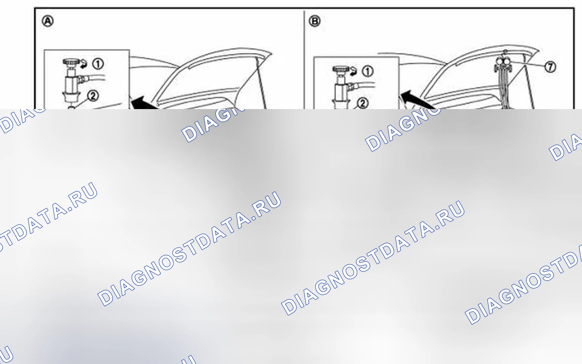 Рис. 68: Система откачки и заправка хладагента. Infiniti EX35 I