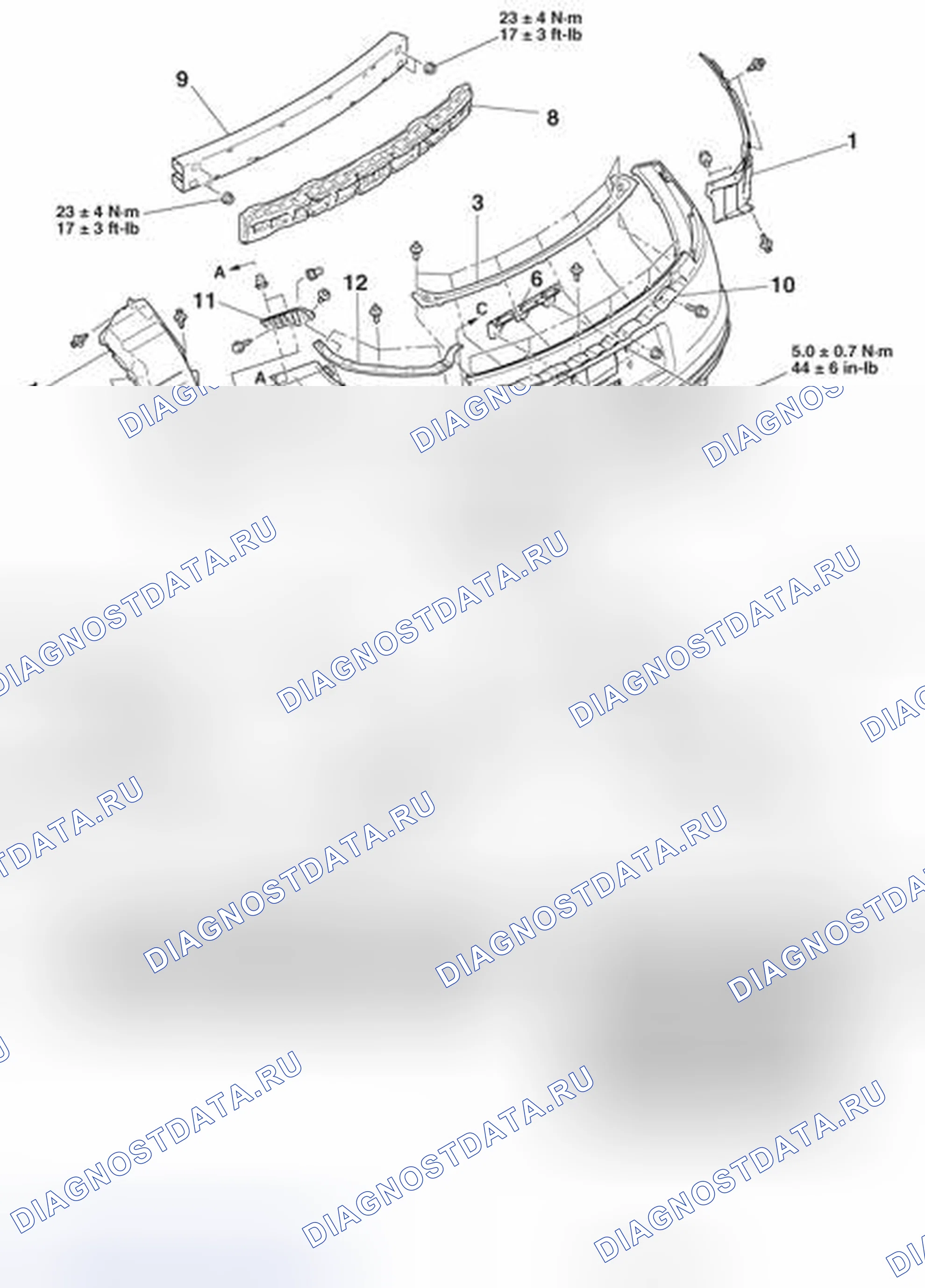 Рис. 1: ДЕМОНТАЖ И МОНТАЖ. Mazda MPV III