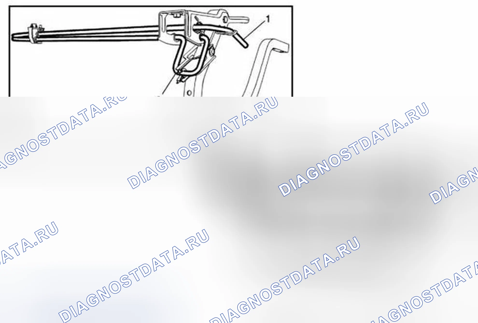 Рис. 49: Замена стержня шарнира крышки заднего отсека. Chevrolet Sonic I