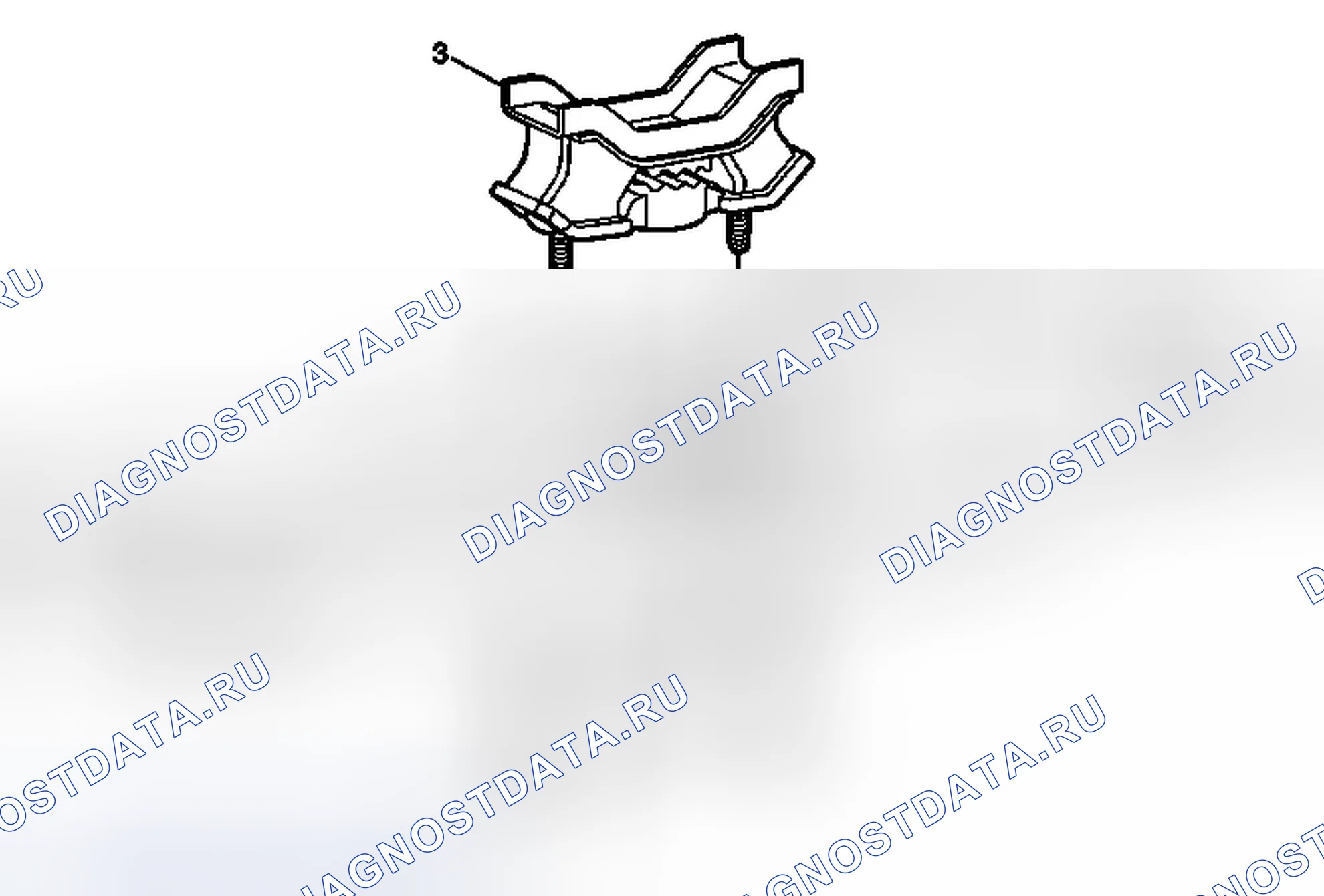 Рис. 12: Замена крепления коробки передач (автоматический AWD). Cadillac CTS II