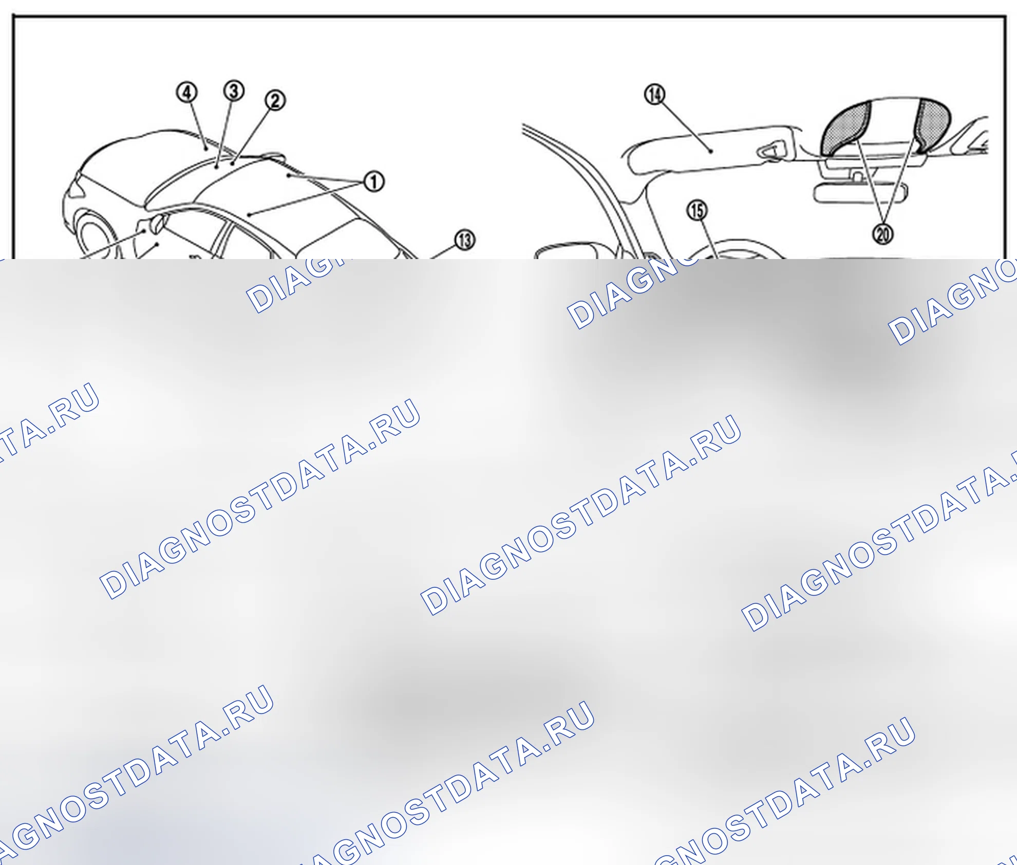 Рис. 31: СИСТЕМА ВНУТРЕННЕГО ОСВЕЩЕНИЯ: Расположение составных частей. Infiniti M37 IV