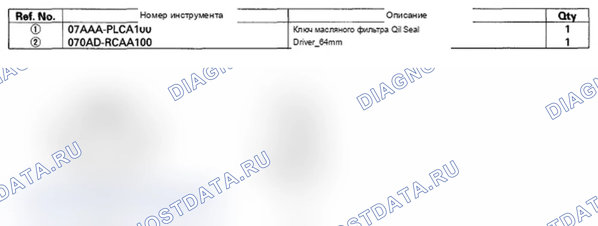 Рис. 1: Специальные инструменты. Acura MDX II