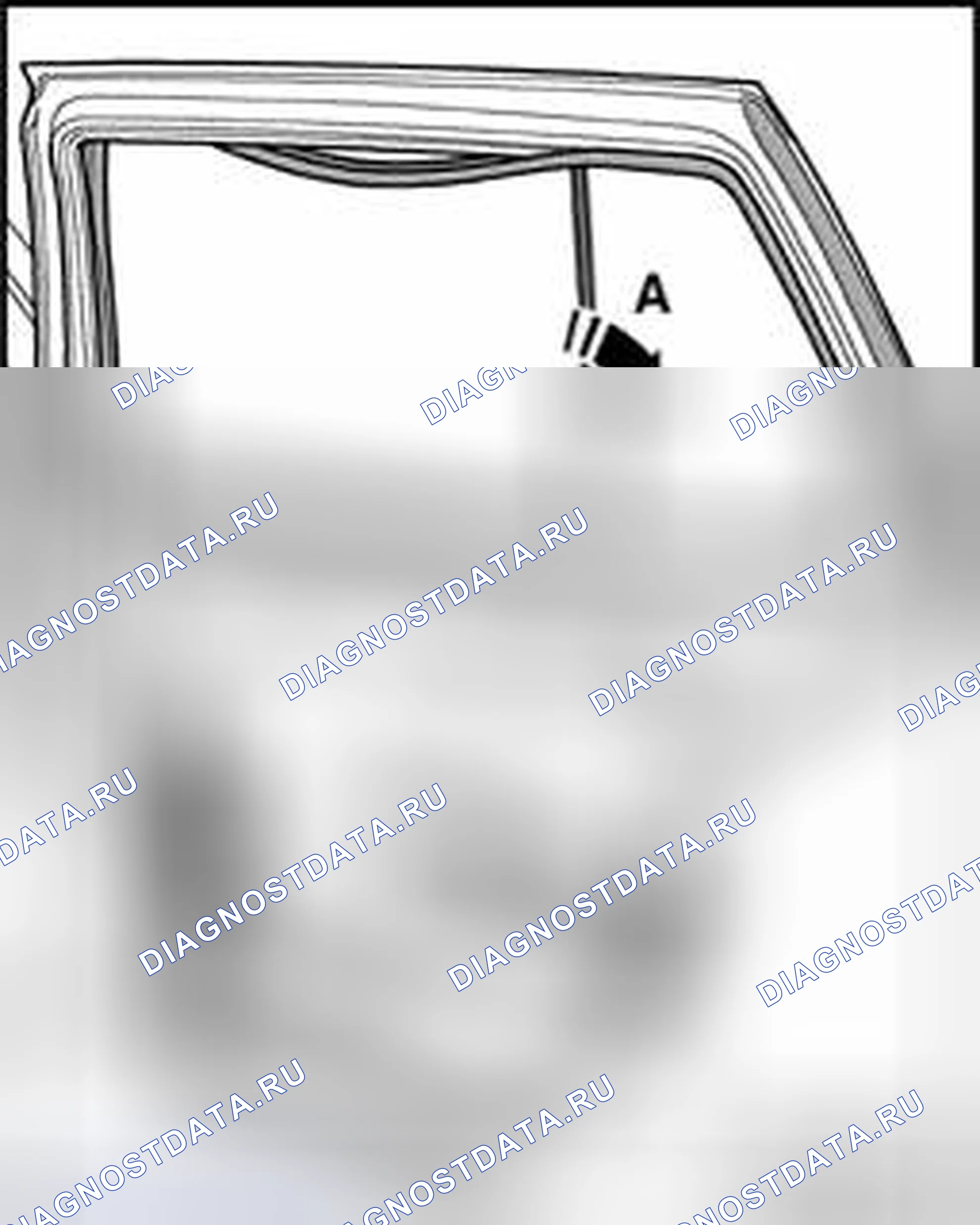 Рис. 21: Окно четверти, установка. Volkswagen Jetta IV