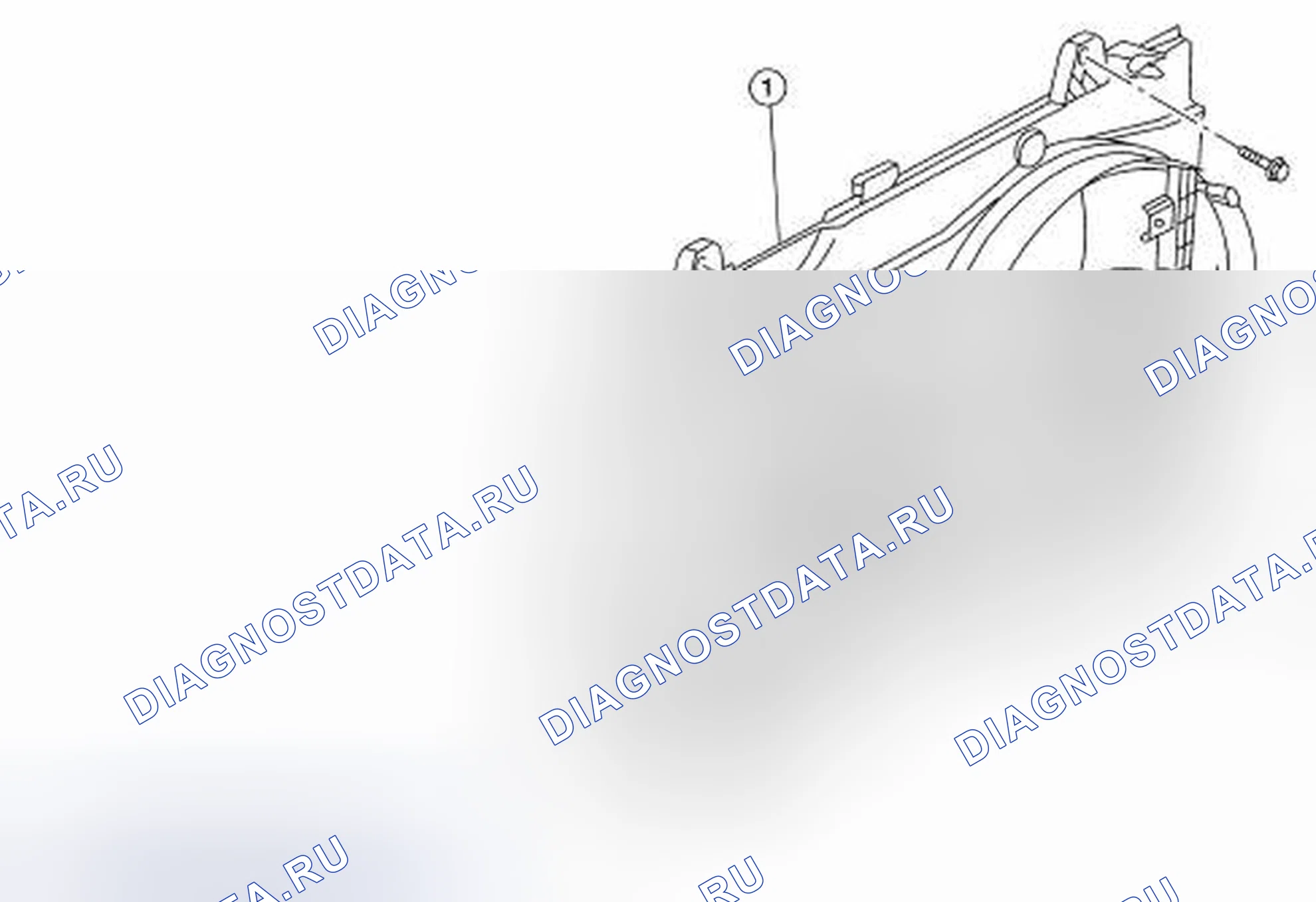 Рис. 18: Идентификация компонентов вентилятора системы охлаждения. Nissan Sentra B16