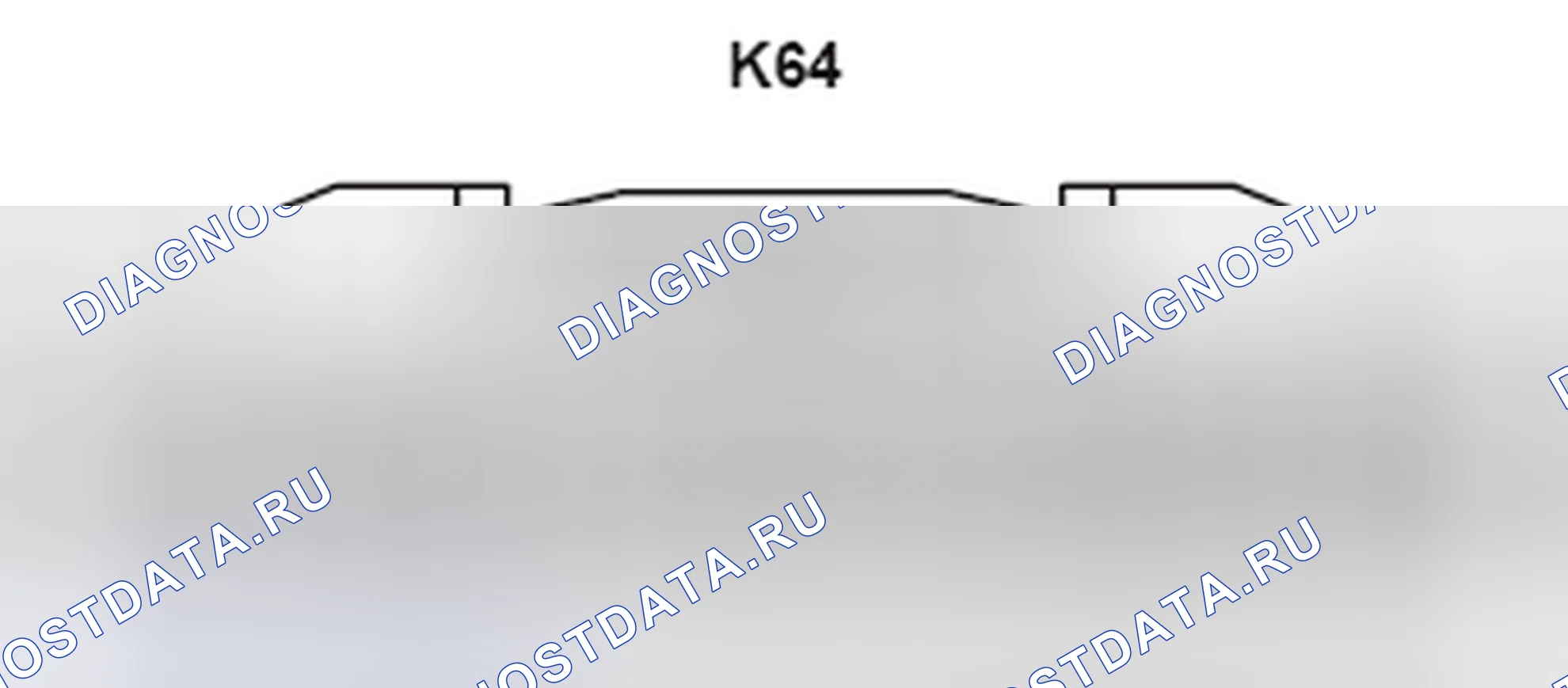 Рис. 419: Вид с торца разъема контроллера телевизионной камеры (K64). Lexus GS III