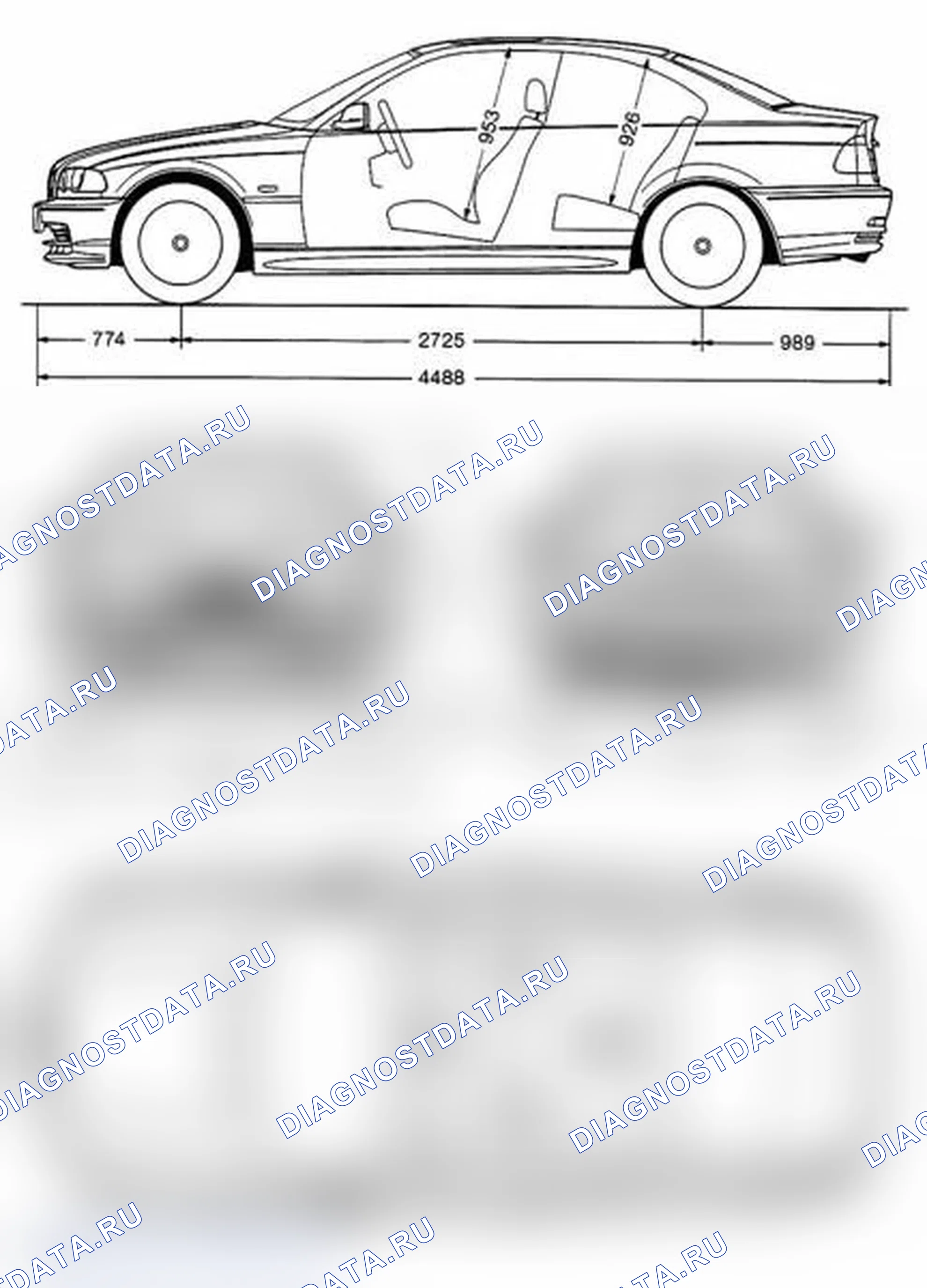 Рис. 69: E46/2 размеры. BMW M3 E46