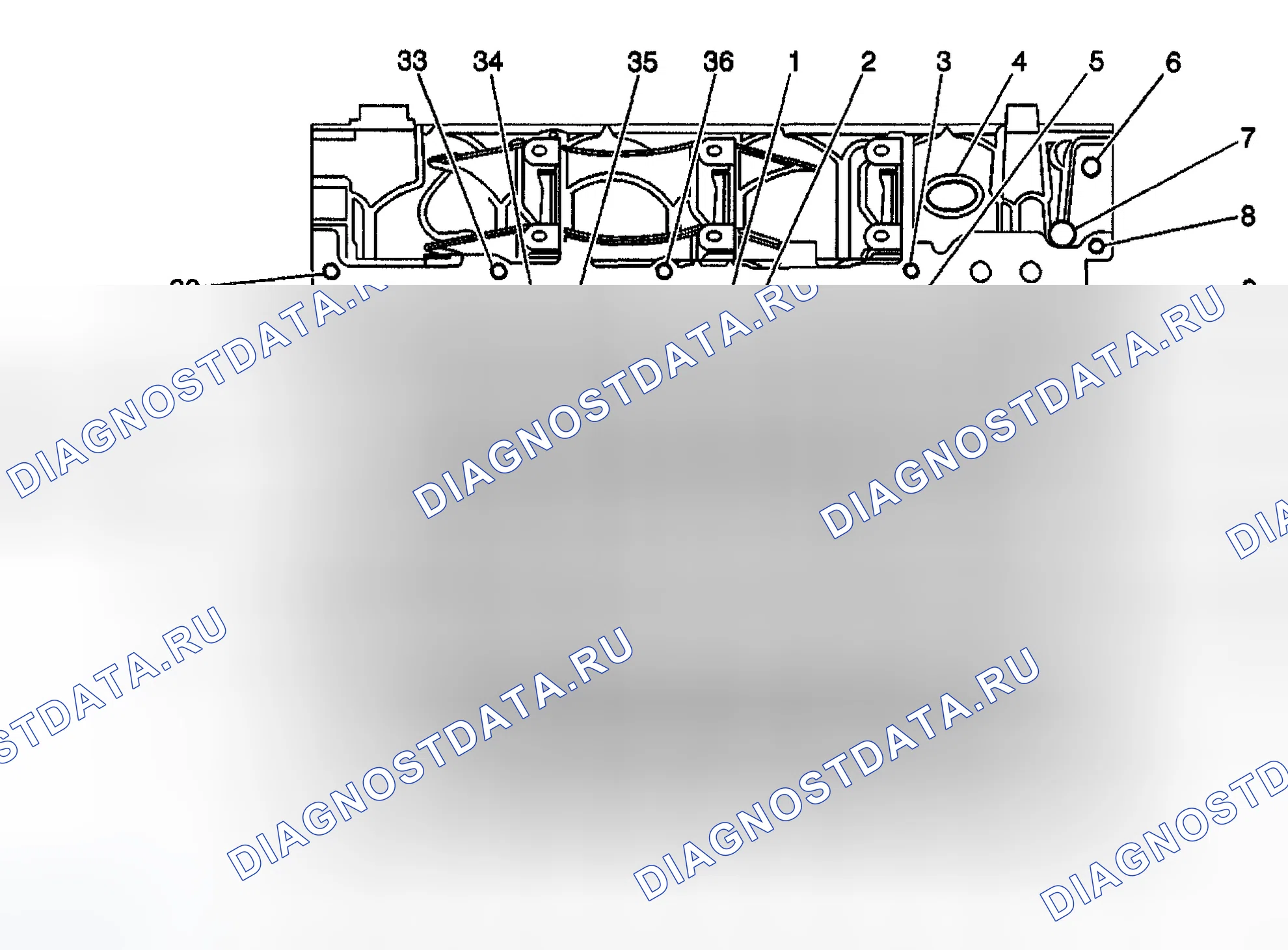 Рис. 12: Блок двигателя - вид снизу. Chevrolet Tahoe II