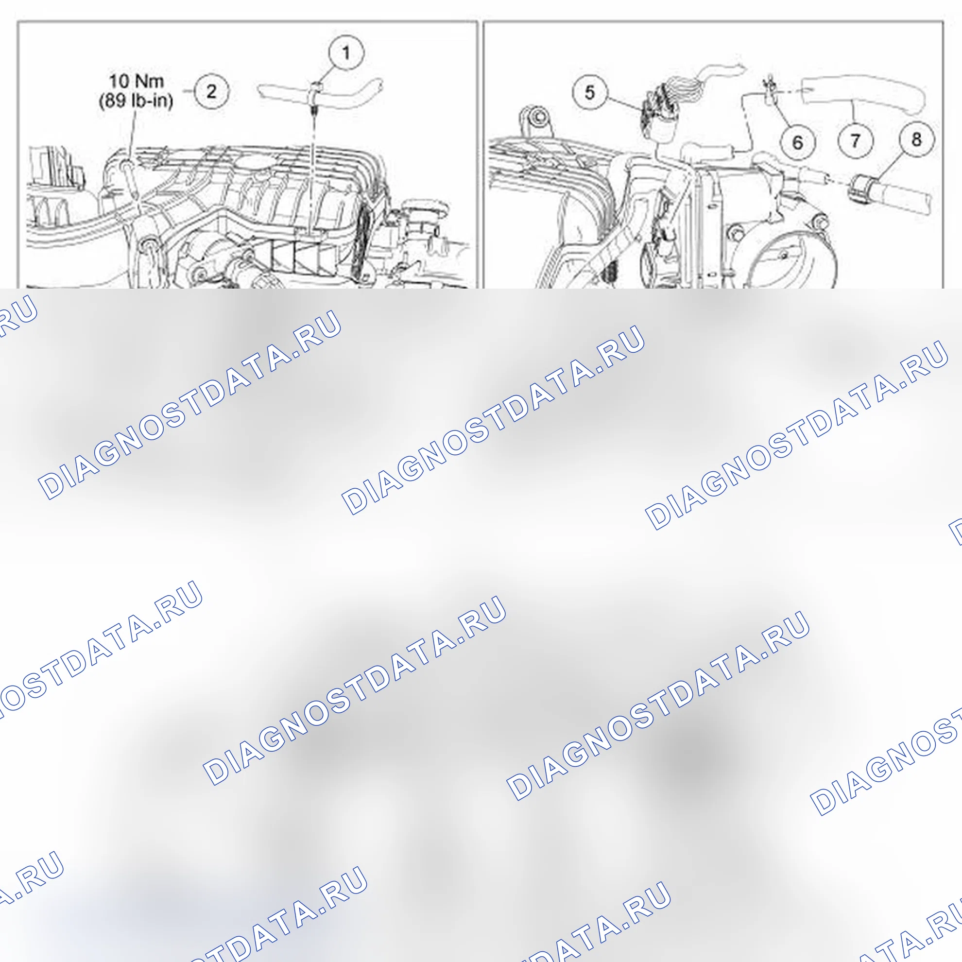 Рис. 23: Верхний впускной коллектор. Ford Taurus V