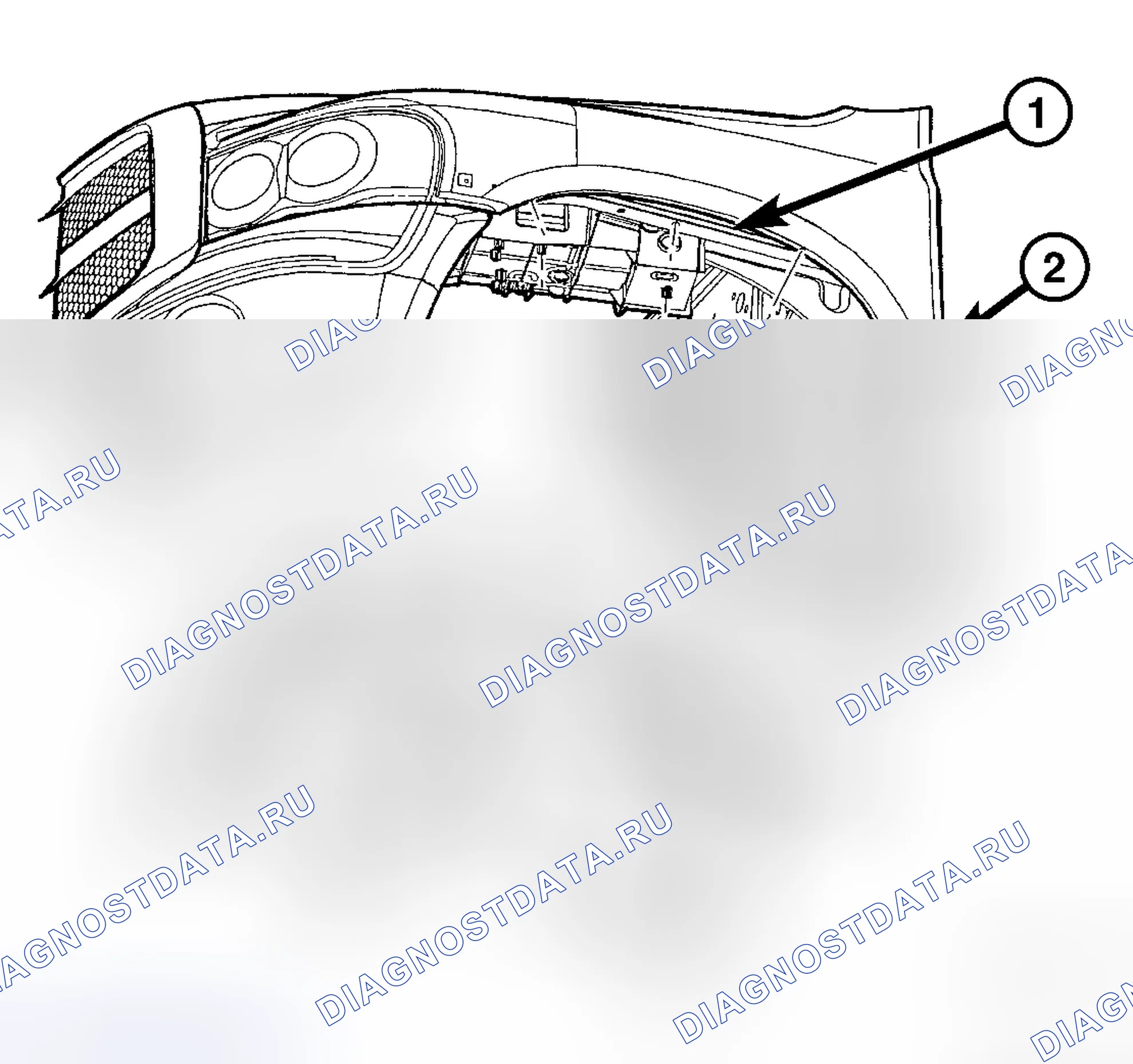 Рис. 324: ЗАЩИТА ПЕРЕДНЕЙ РУЛЕВОЙ РУБКИ ОТ БРЫЗГ. Dodge Cab & Chassis R3500 HD transition