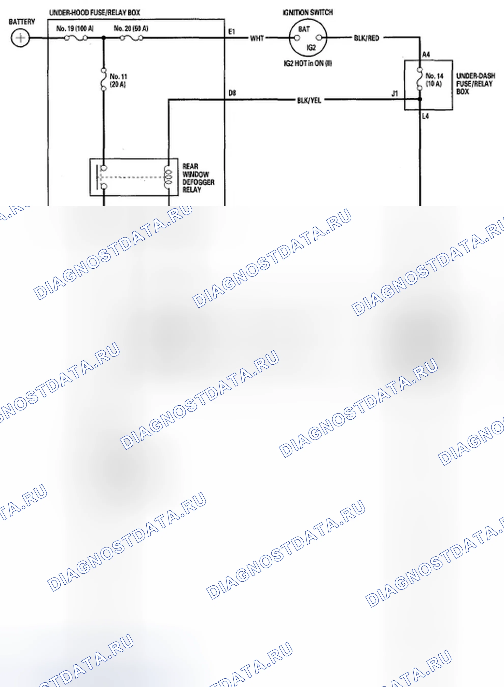 Рис. 2: Принципиальная схема. Honda Element YH2 рестайлинг 2