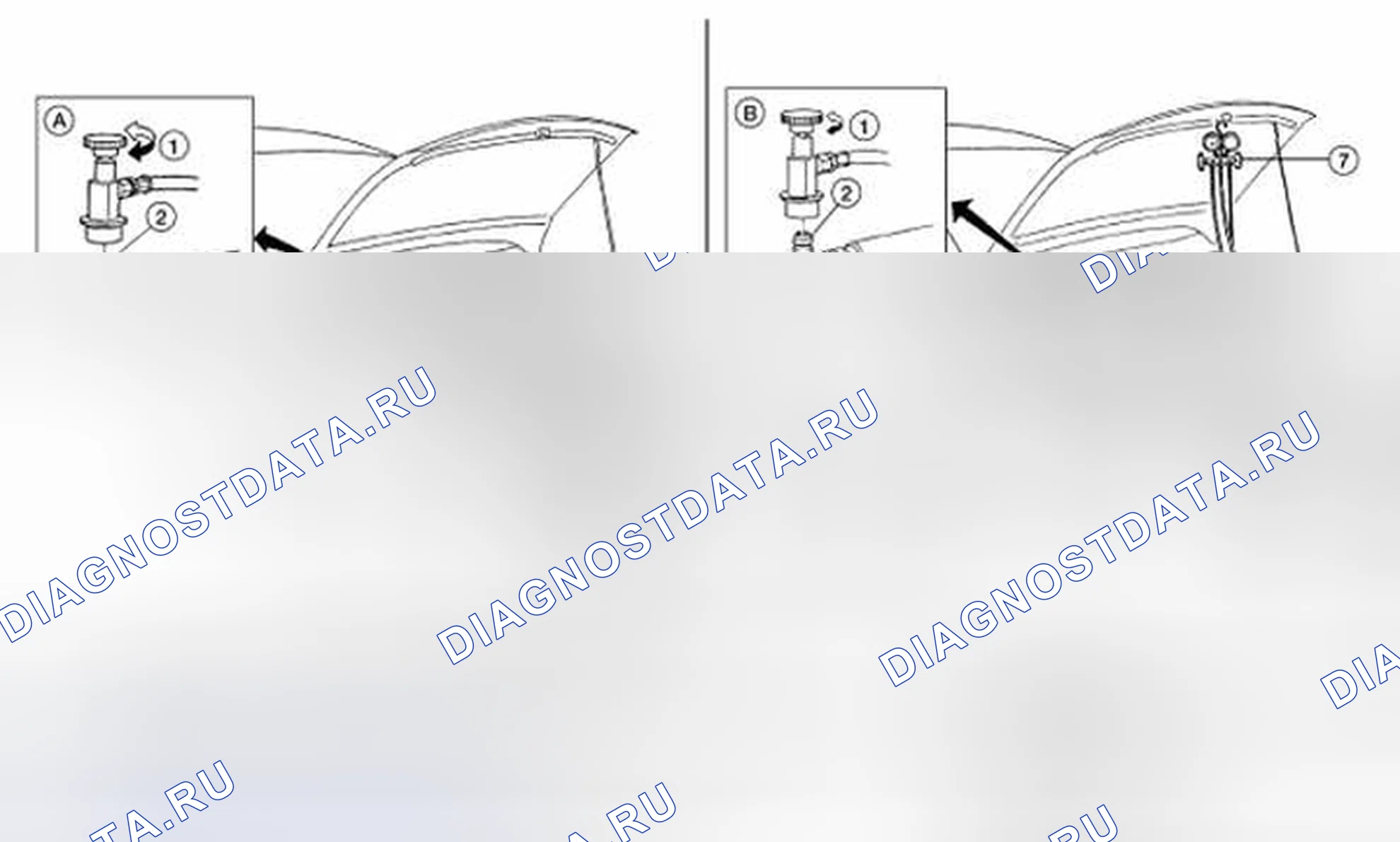 Рис. 67: Система откачки и заправка хладагента. Honda UR-V I