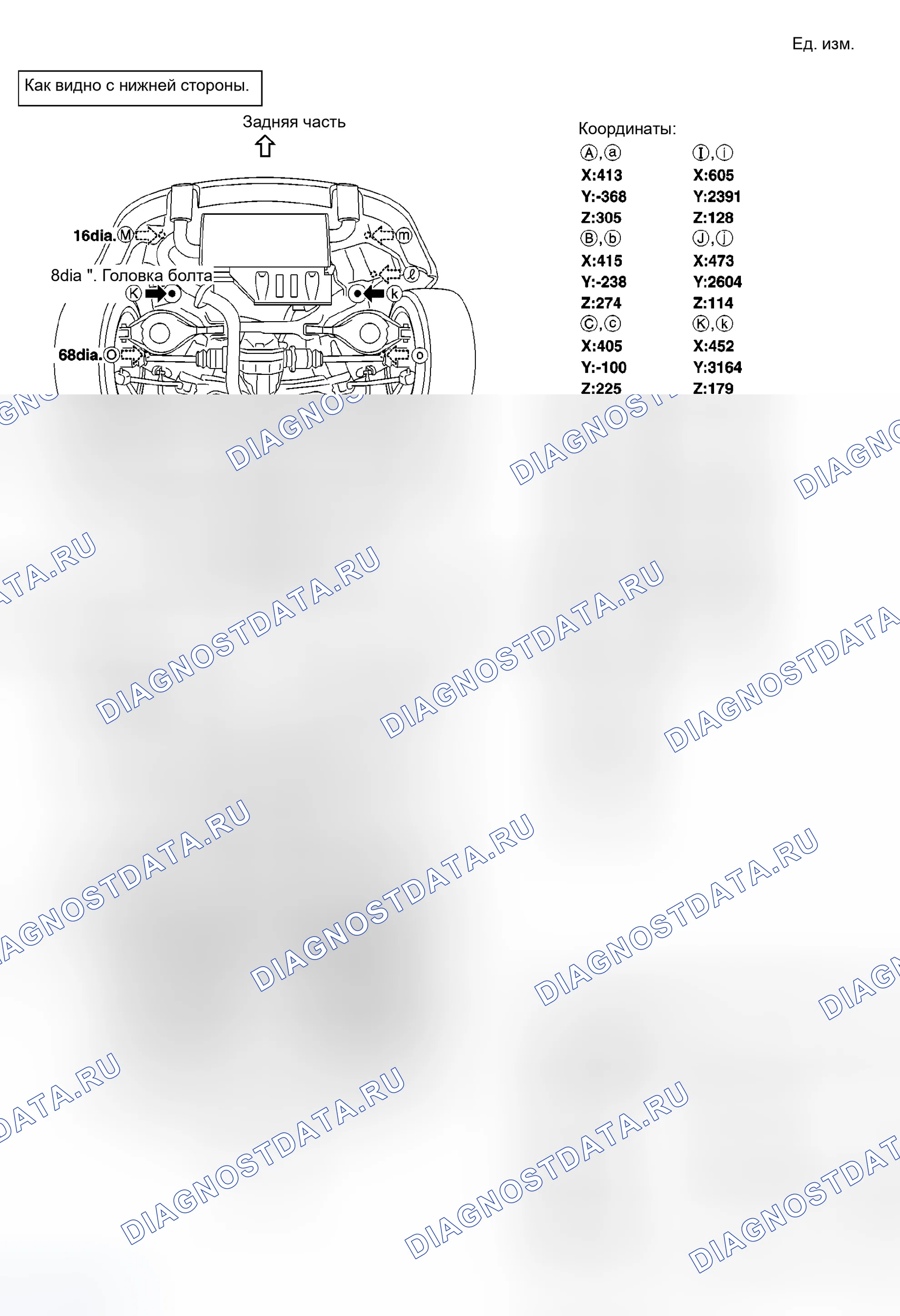 Рис. 275: Точки измерения. Infiniti G35 III