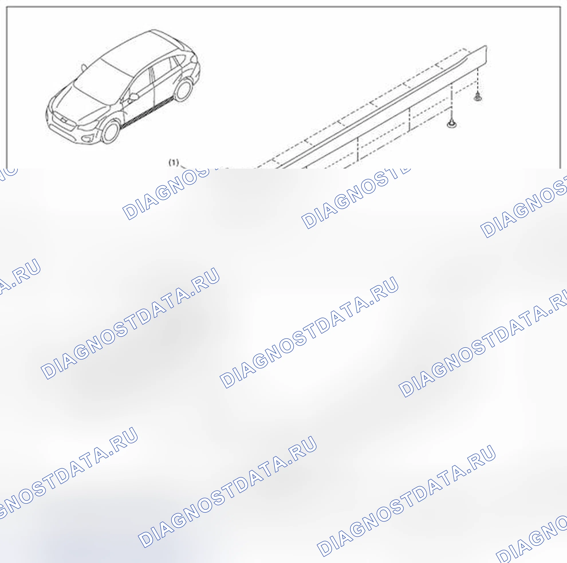 Рис. 119: СПОЙЛЕР БОКОВЫХ ПОДОКОННИКОВ. Subaru Impreza GK