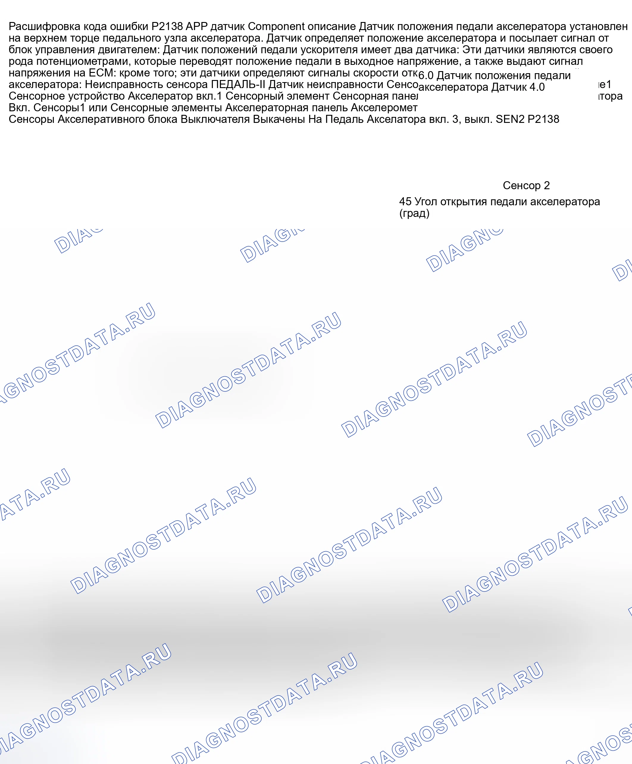 Рис. 766: расшифровка кода ошибки P2138: проблема с диапазоном / производительностью цепи датчика положения педали акселератора. Nissan 350Z I