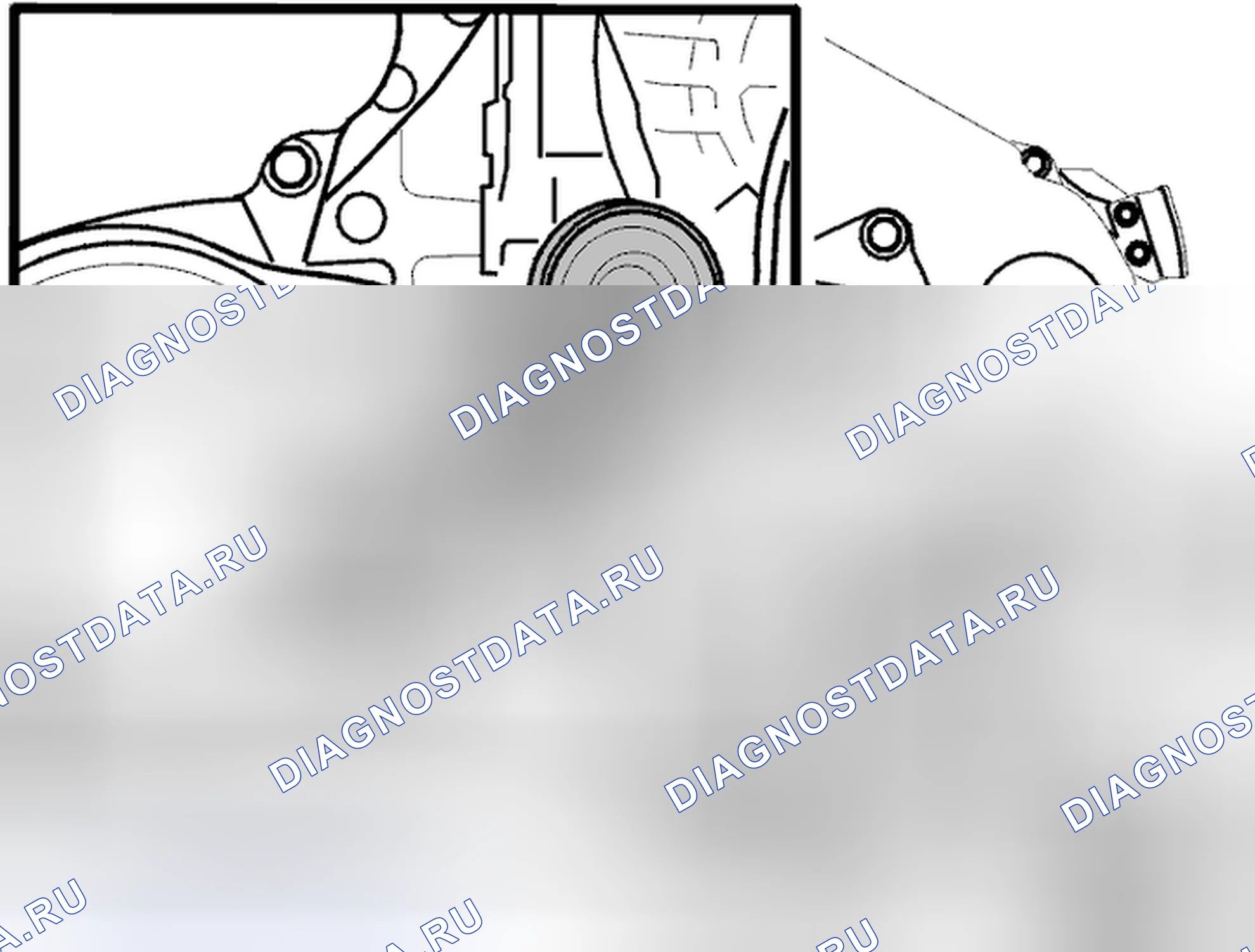 Рис. 95: Снятие приводного ремня для вспомогательного оборудования. Volvo V40 I рестайлинг