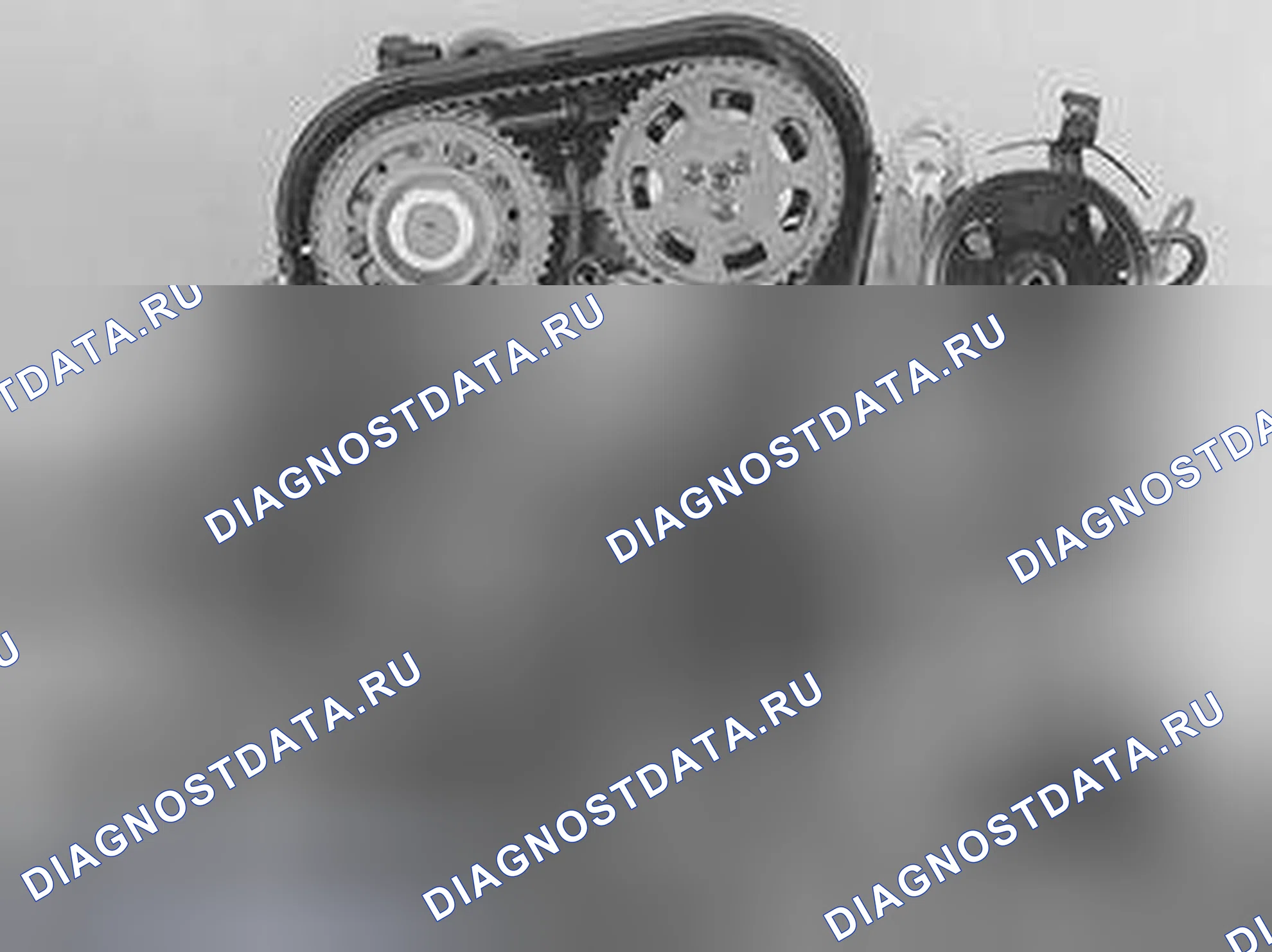 Рис. 233: Снятие зубчатого ремня. Volvo S80 I