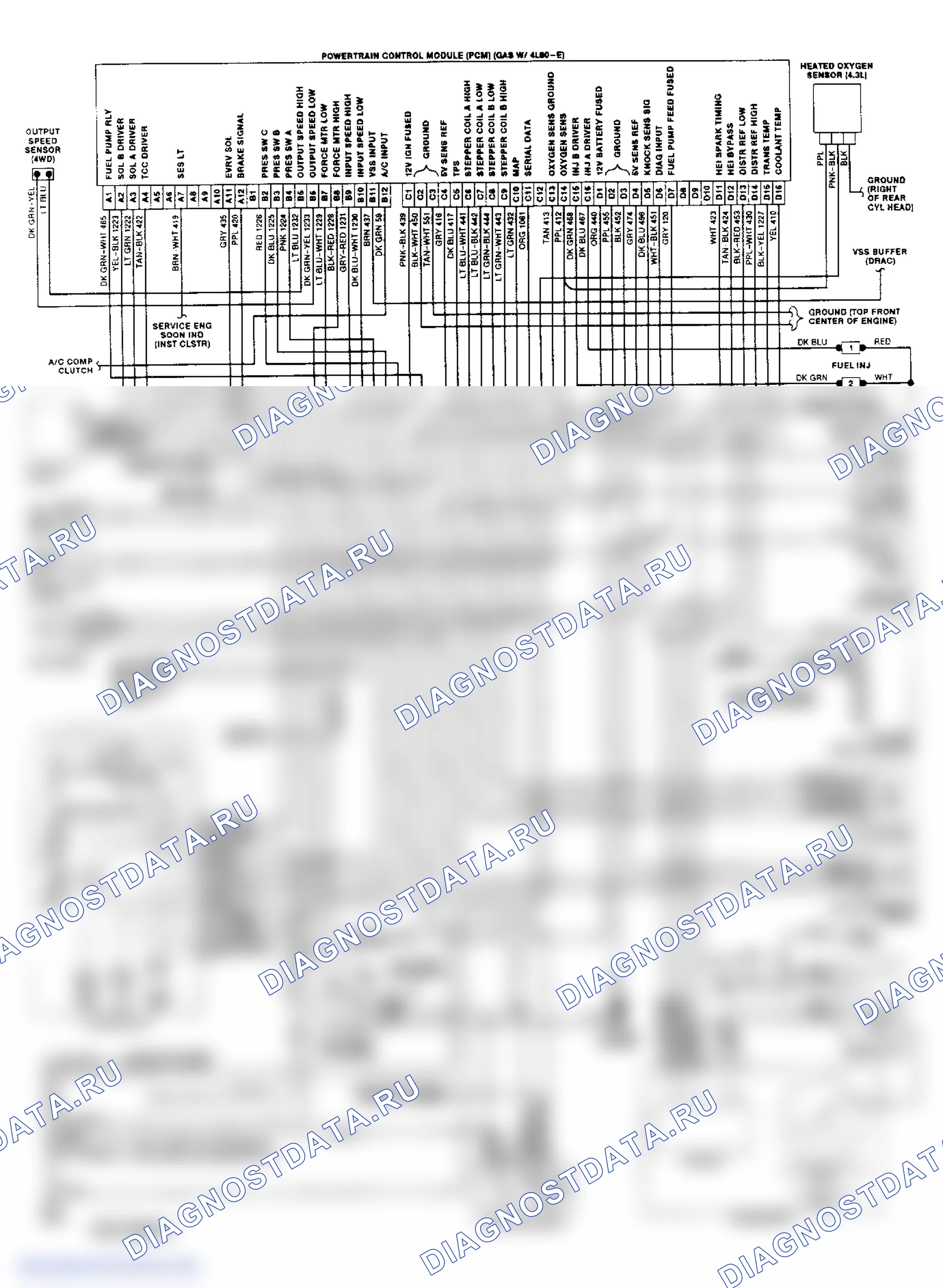Wiring Diagram ("C" & "K" Series 4.3L, 5.7L & 7.4L W/4L80-E Trans.). GMC Pickup C2500 