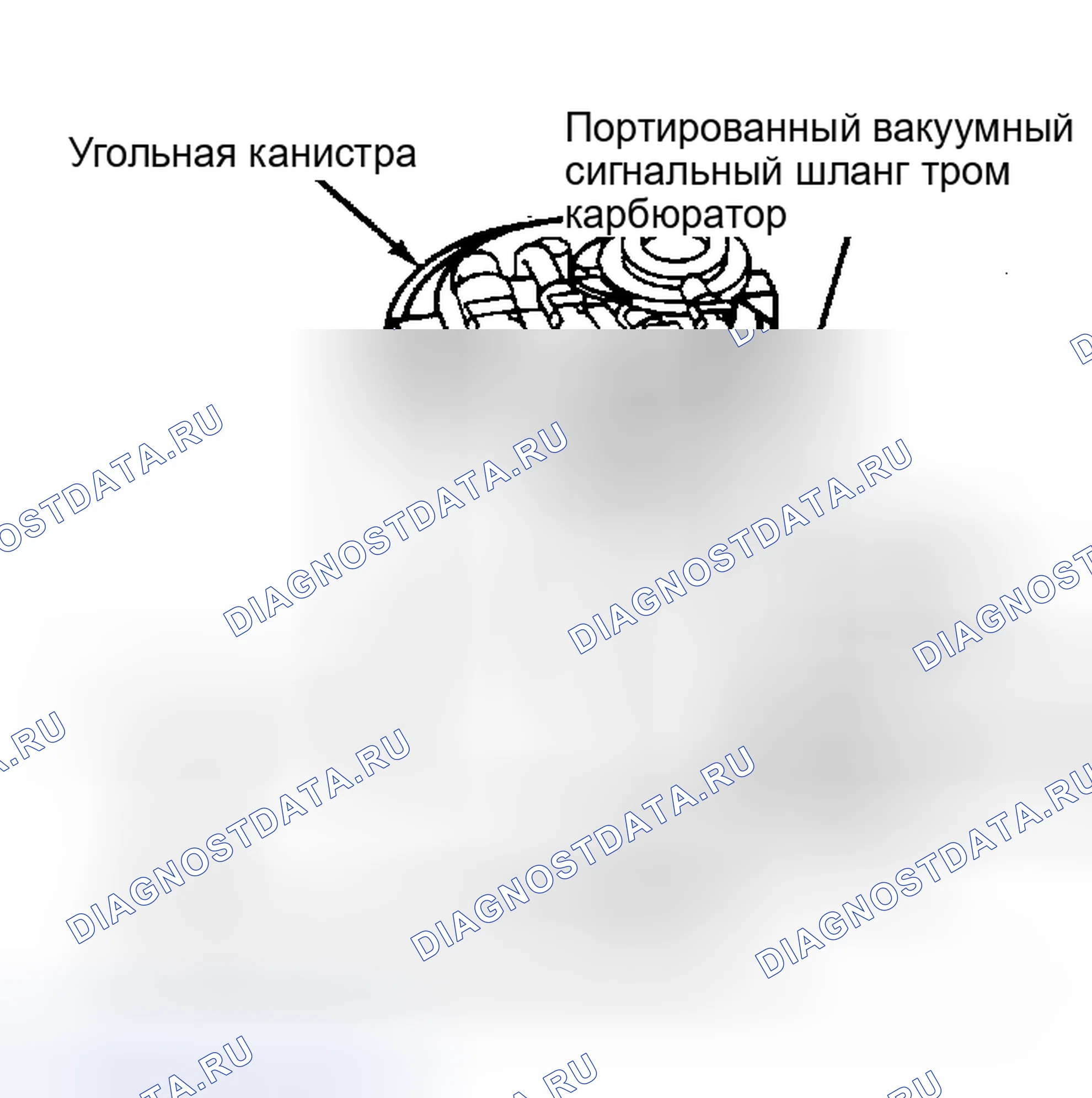 Рис. 22: Соединения угольных баллонов (типовые) Пары хранятся в баллоне до запуска двигателя.. Jeep Wagoneer SJ
