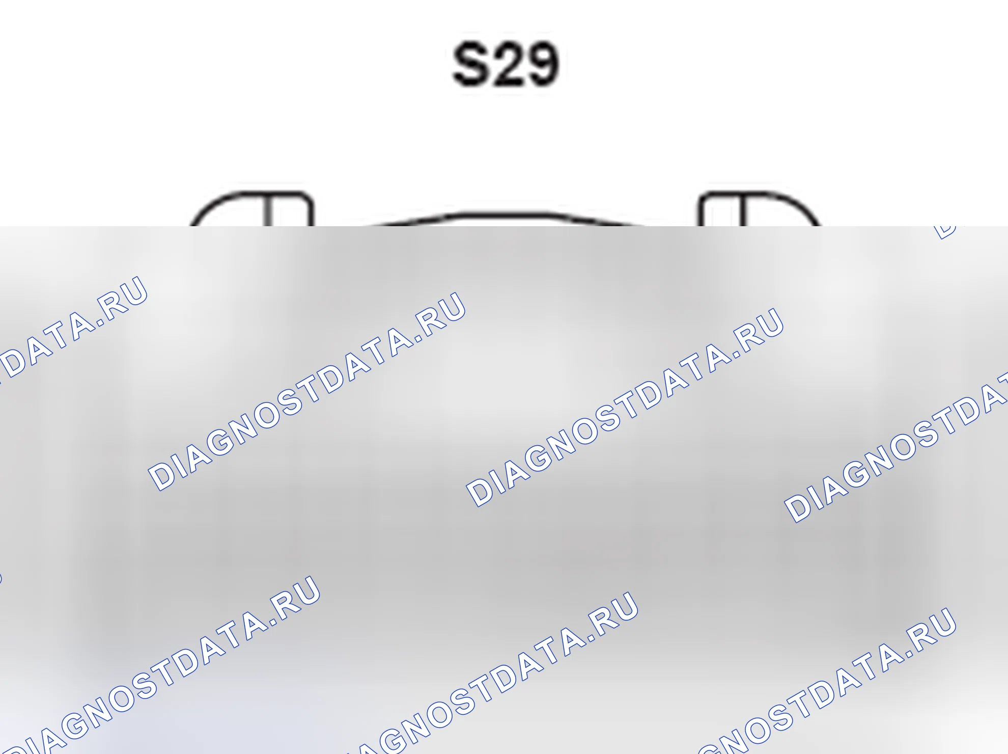 Рис. 549: Вид с торца разъема усилителя стереокомпонента (S29). Lexus RX II рестайлинг