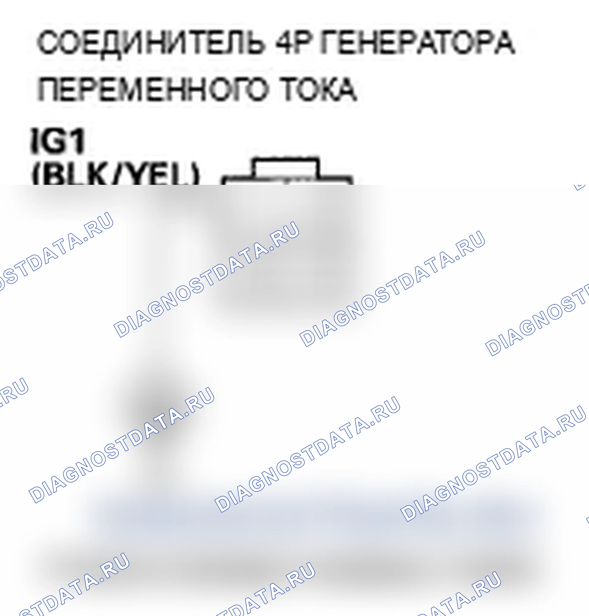 Рис. 83: P16BC расшифровка кода ошибки: низковольтная клеммная цепь генератора переменного тока FR/цепь IGP. Acura MDX II