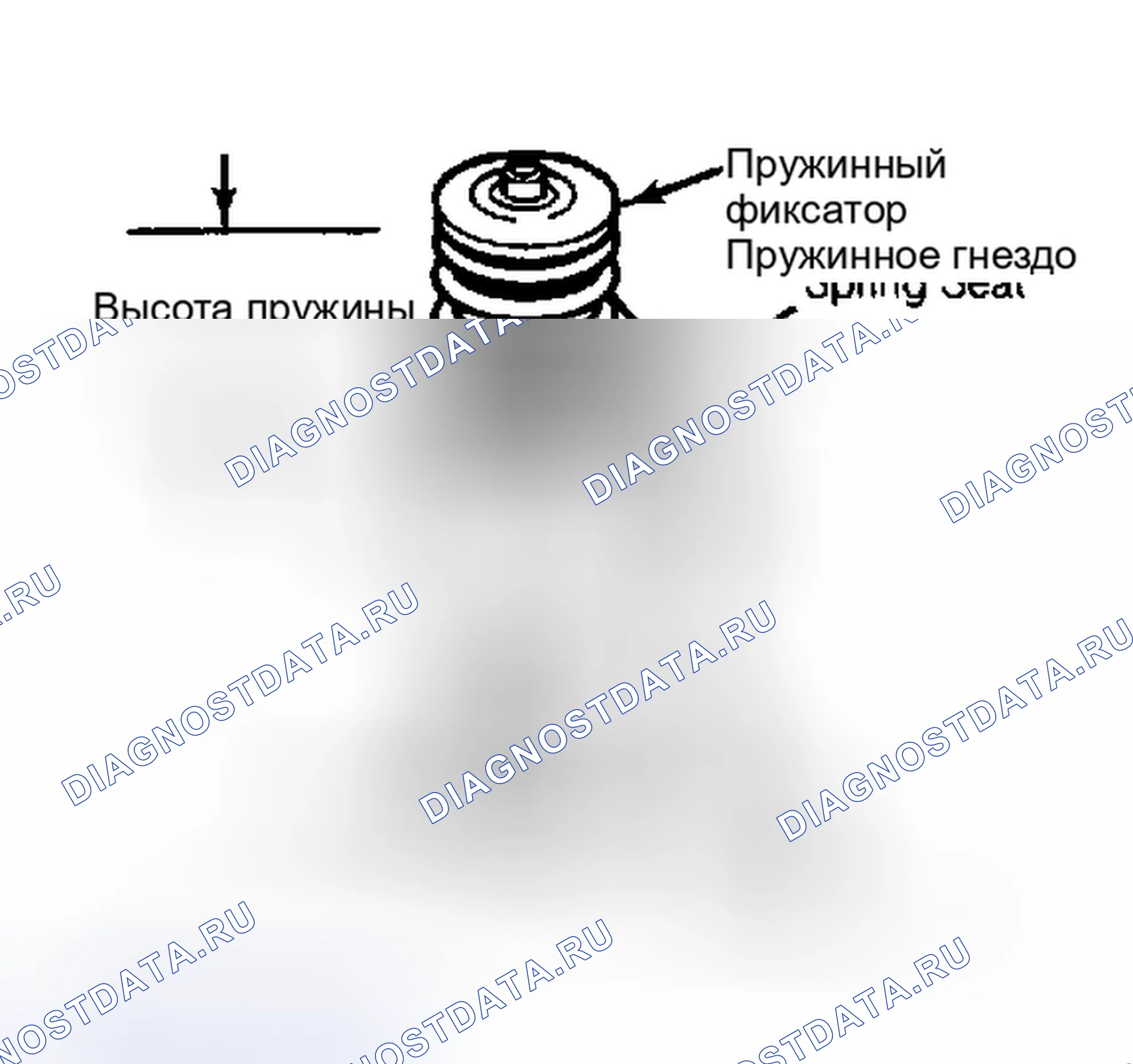 Рис. 19: Высота установки пружины измерительного клапана. Ford Thunderbird IX