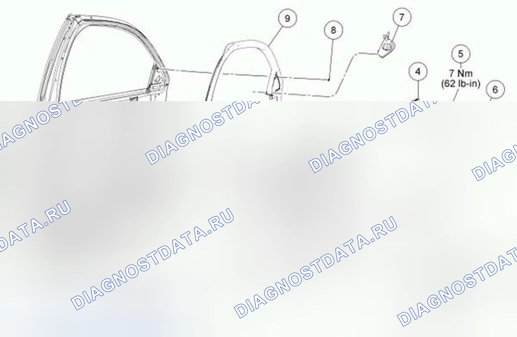 Рис. 15: Панель отделки дверей - передняя часть. Hyundai ix55 I