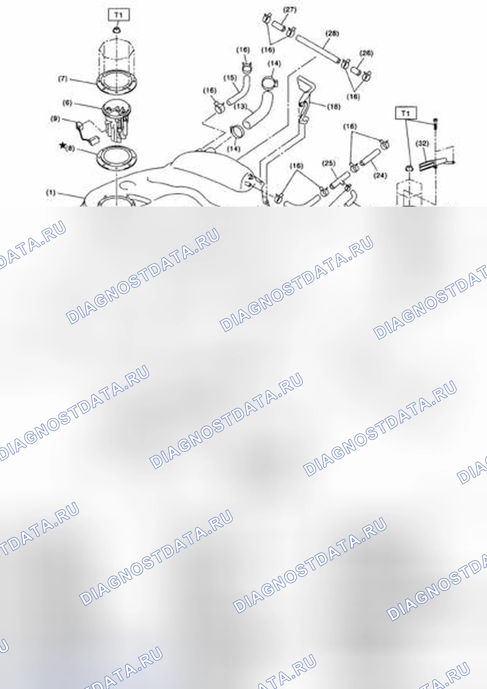 Рис. 338: ТОПЛИВНЫЙ БАК. Subaru Outback BP рестайлинг