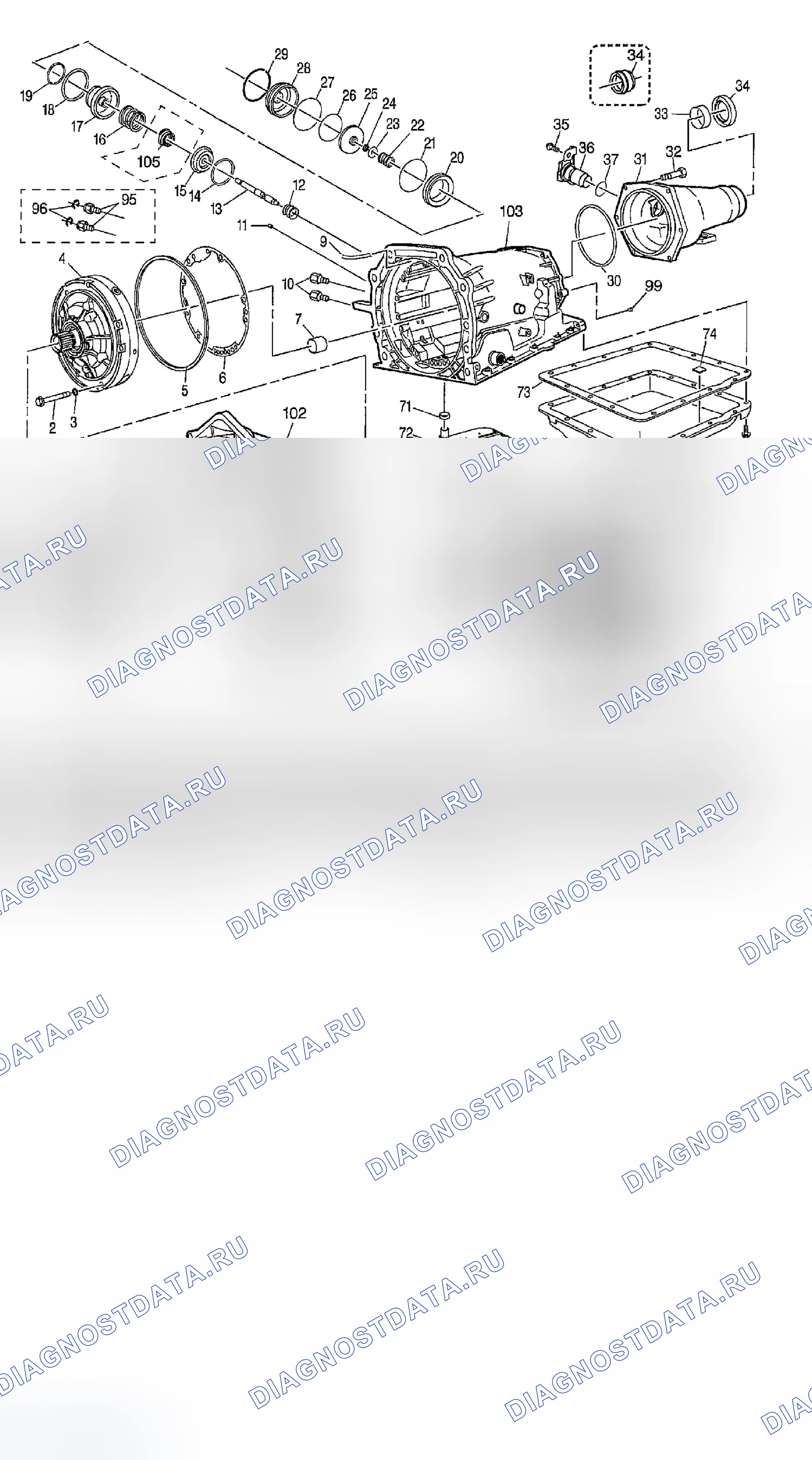 Рис. 546: Виды в разобранном виде. Chevrolet Chevy Express H2500 