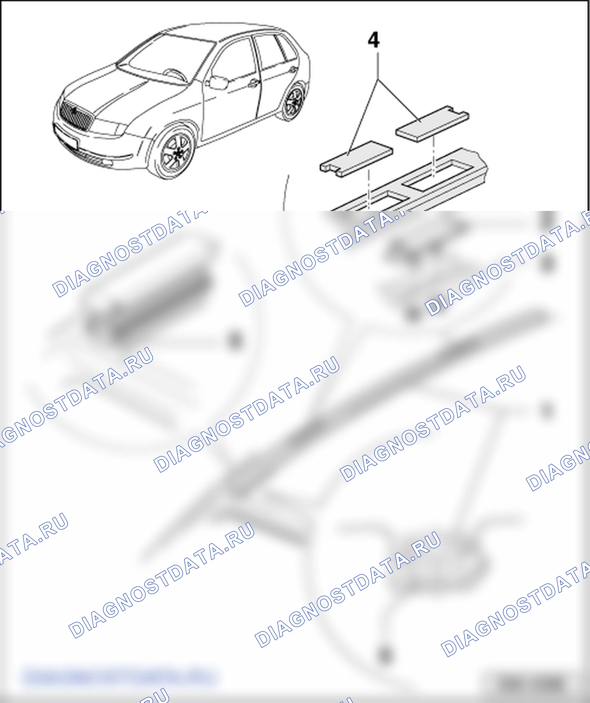 Рейка крыши. Skoda Fabia I