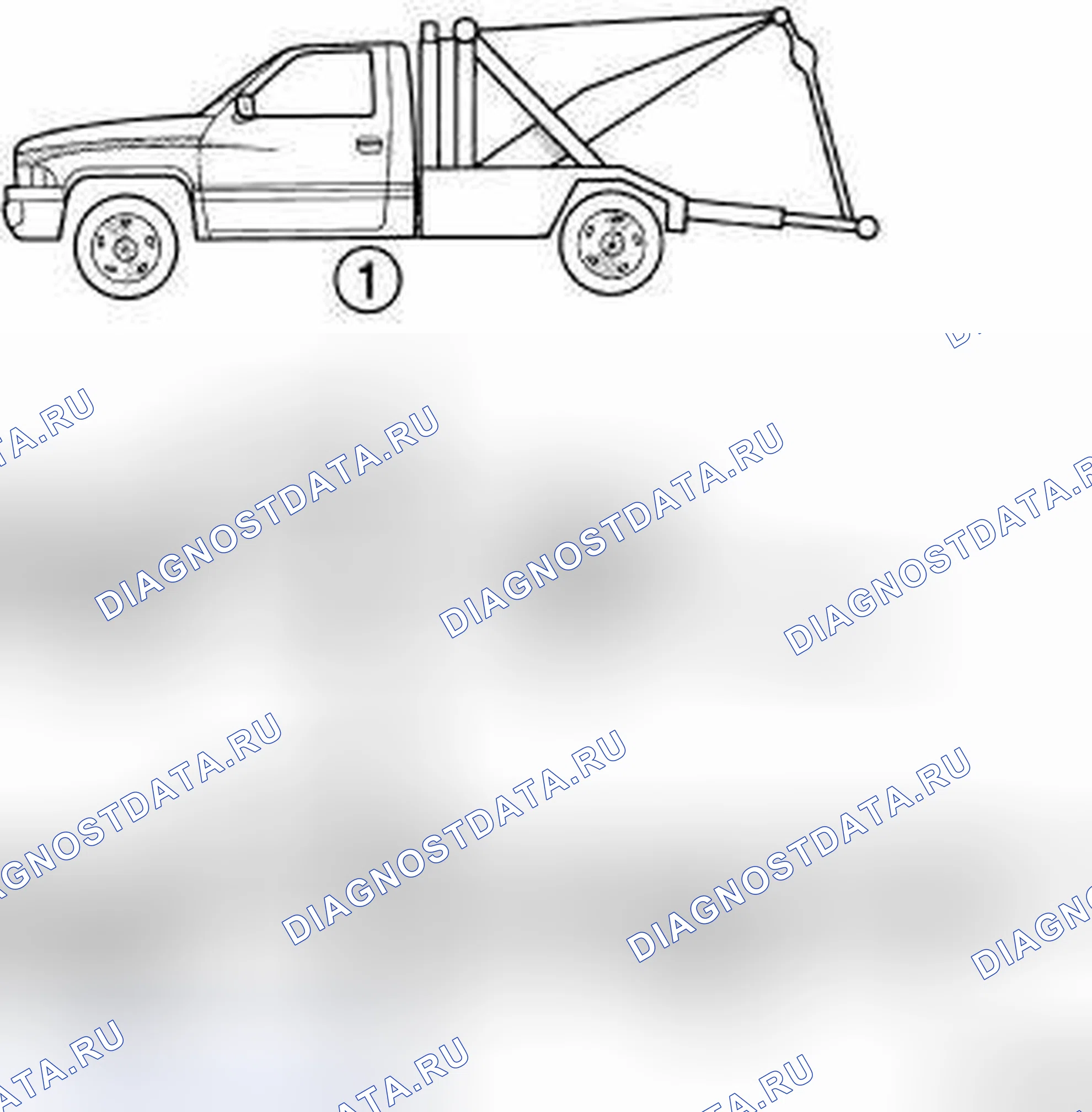 Рис. 3: СТАНДАРТНАЯ ПРОЦЕДУРА - БУКСИРОВКА ТРАНСПОРТНОГО СРЕДСТВА. RAM Cab & Chassis 3500 HD I