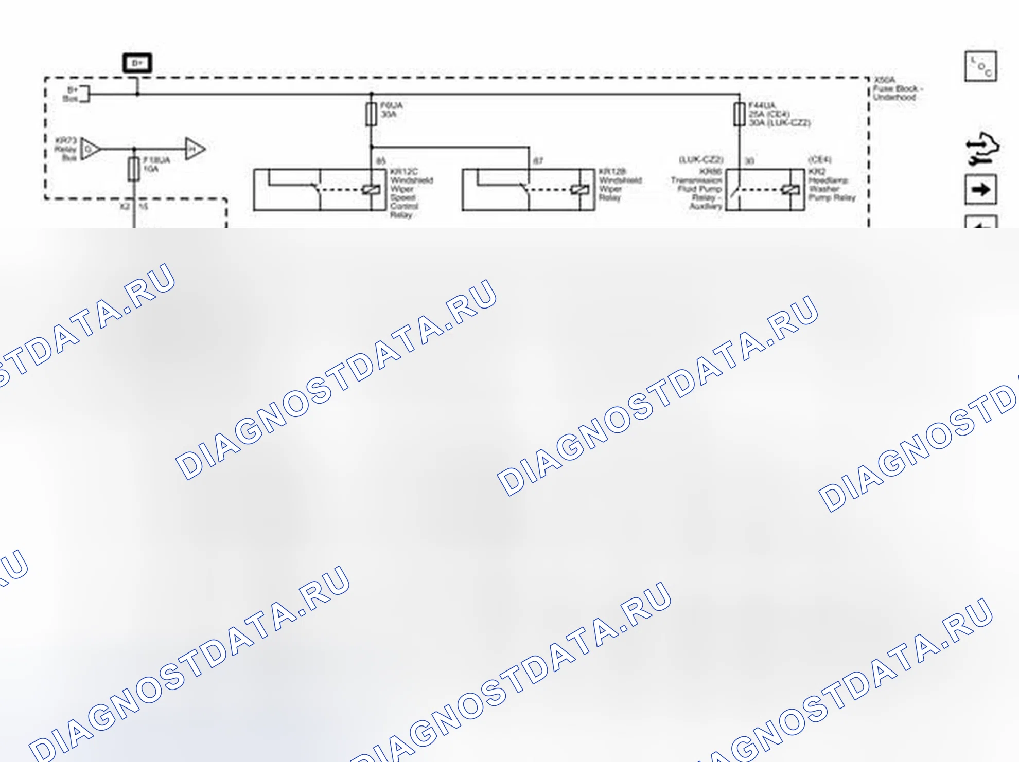Рис. 34: Предохранители F6UA, F18UA и F44UA. Buick LaCrosse II рестайлинг