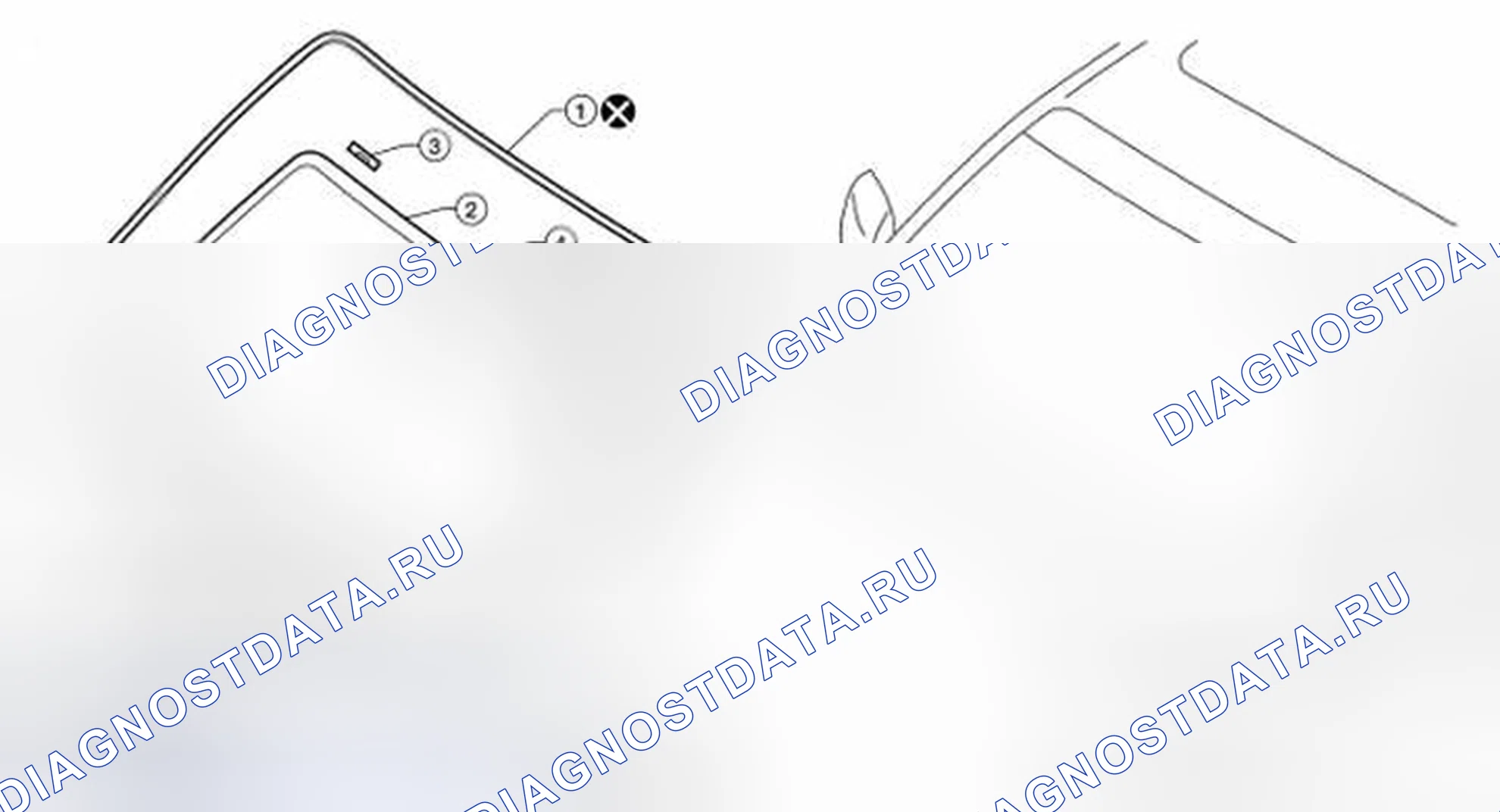 Рис. 4: Идентификация компонентов лобового стекла. Nissan Frontier D40