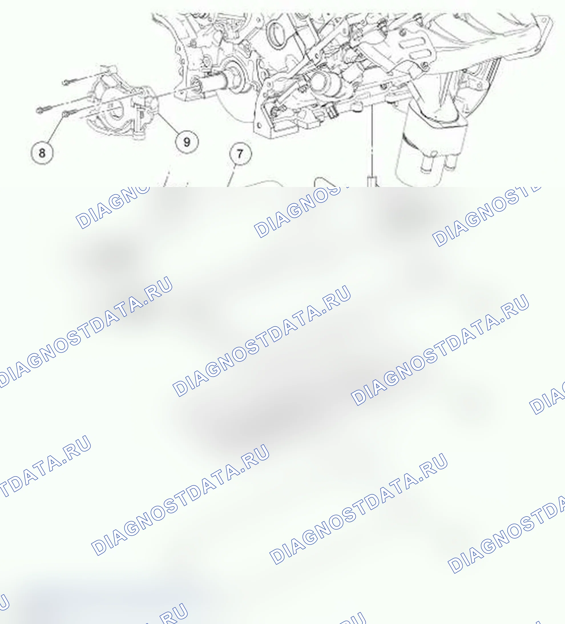 Рис. 477: Компоненты смазки двигателя - разнесенный вид. Ford Cutaway E350 Super Duty 