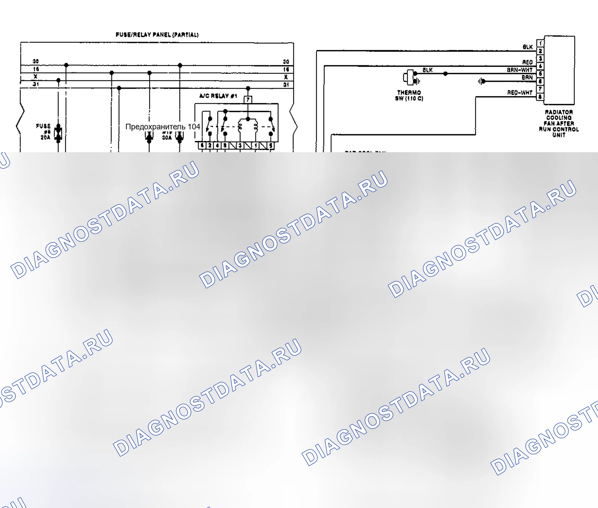 Рис. 8: электросхема системы ручного кондиционер-нагревателя (Golf GL&GTI). Volkswagen Fox G1