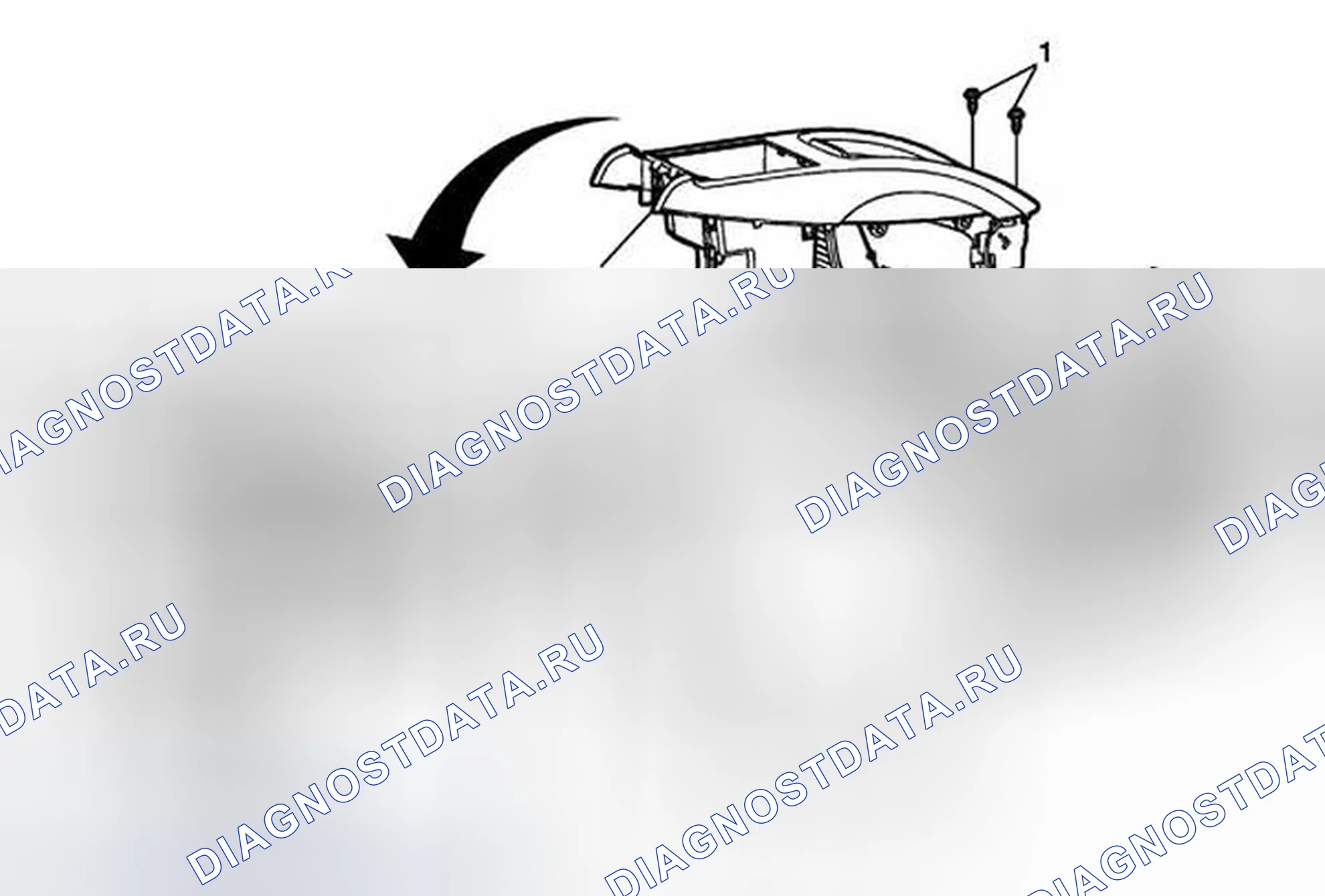 Рис. 65: Замена отсека консоли переднего этажа. Buick LaCrosse II