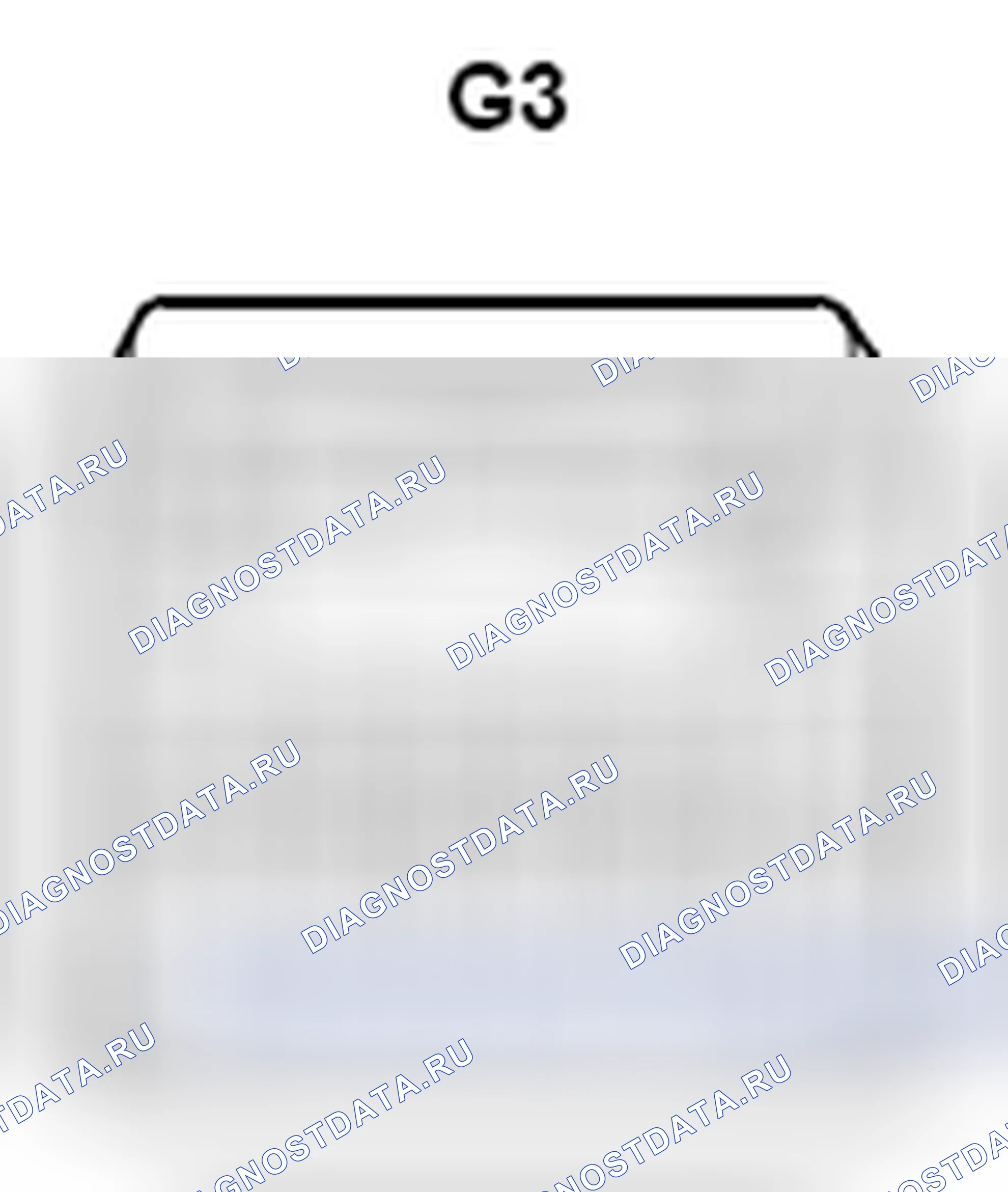 Рис. 512: Вид с торца разъема Rh блока ECU управления внешним зеркалом (G3). Toyota Sienna III