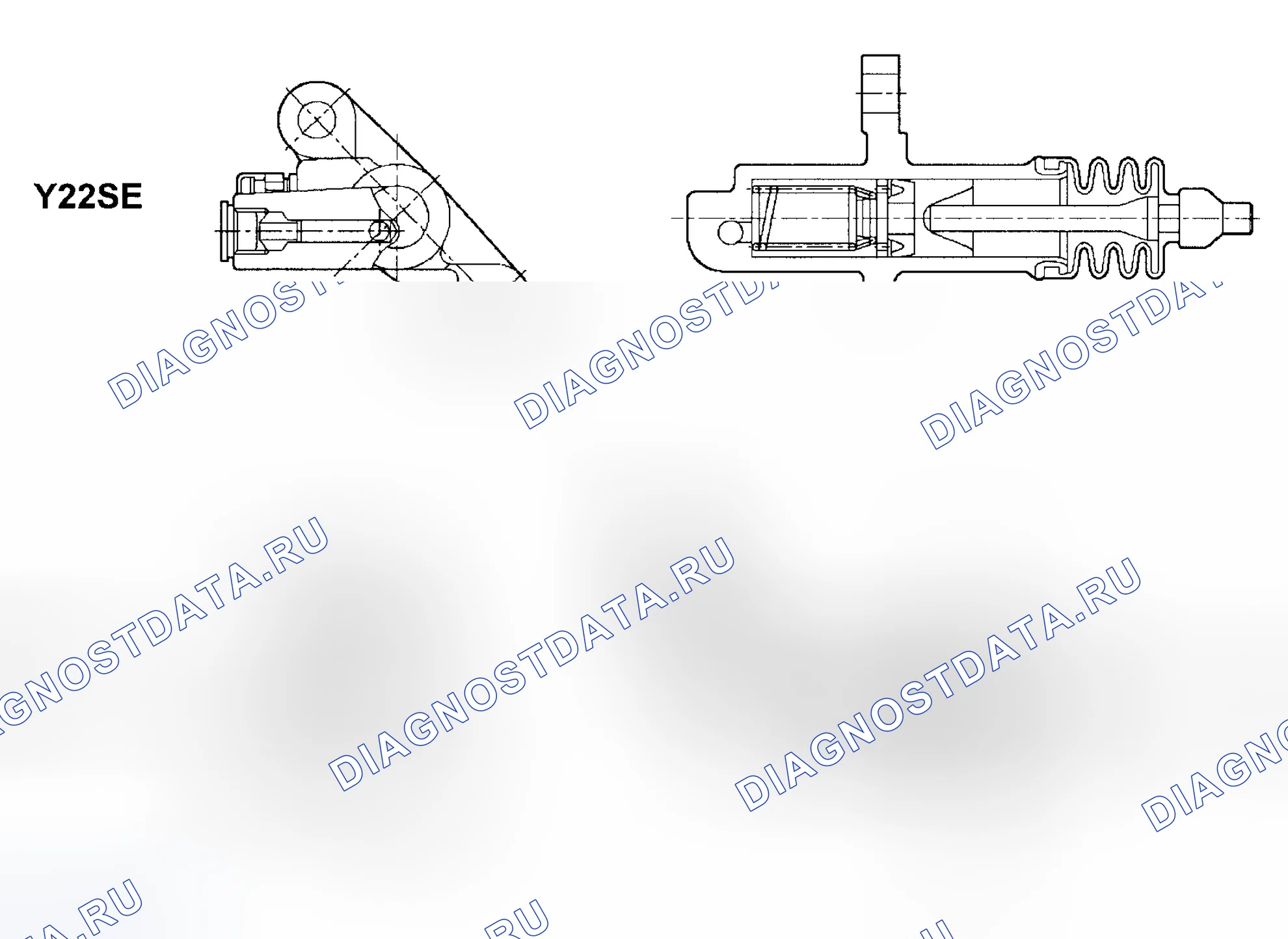 Рис. 60: ВЕДОМЫЙ ЦИЛИНДР. Isuzu Rodeo II
