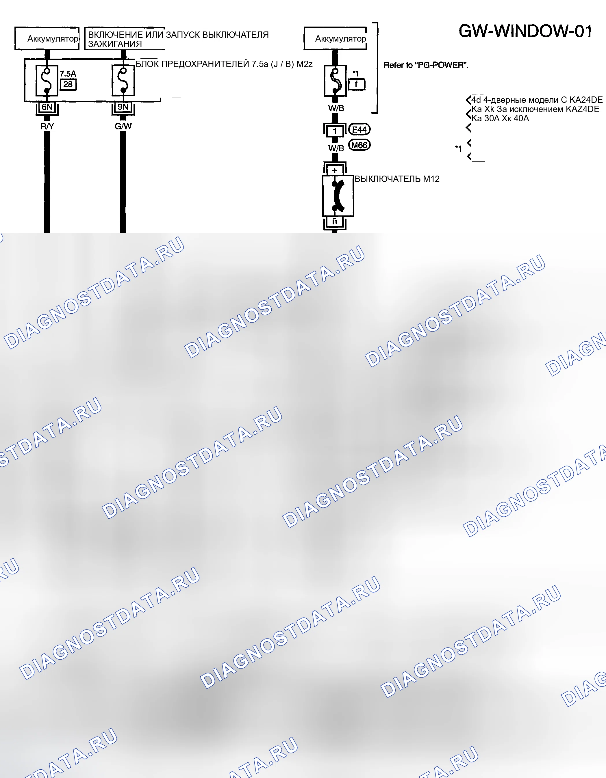 Рис. 8: электросхема - ОКНО. Honda Odyssey (North America) I