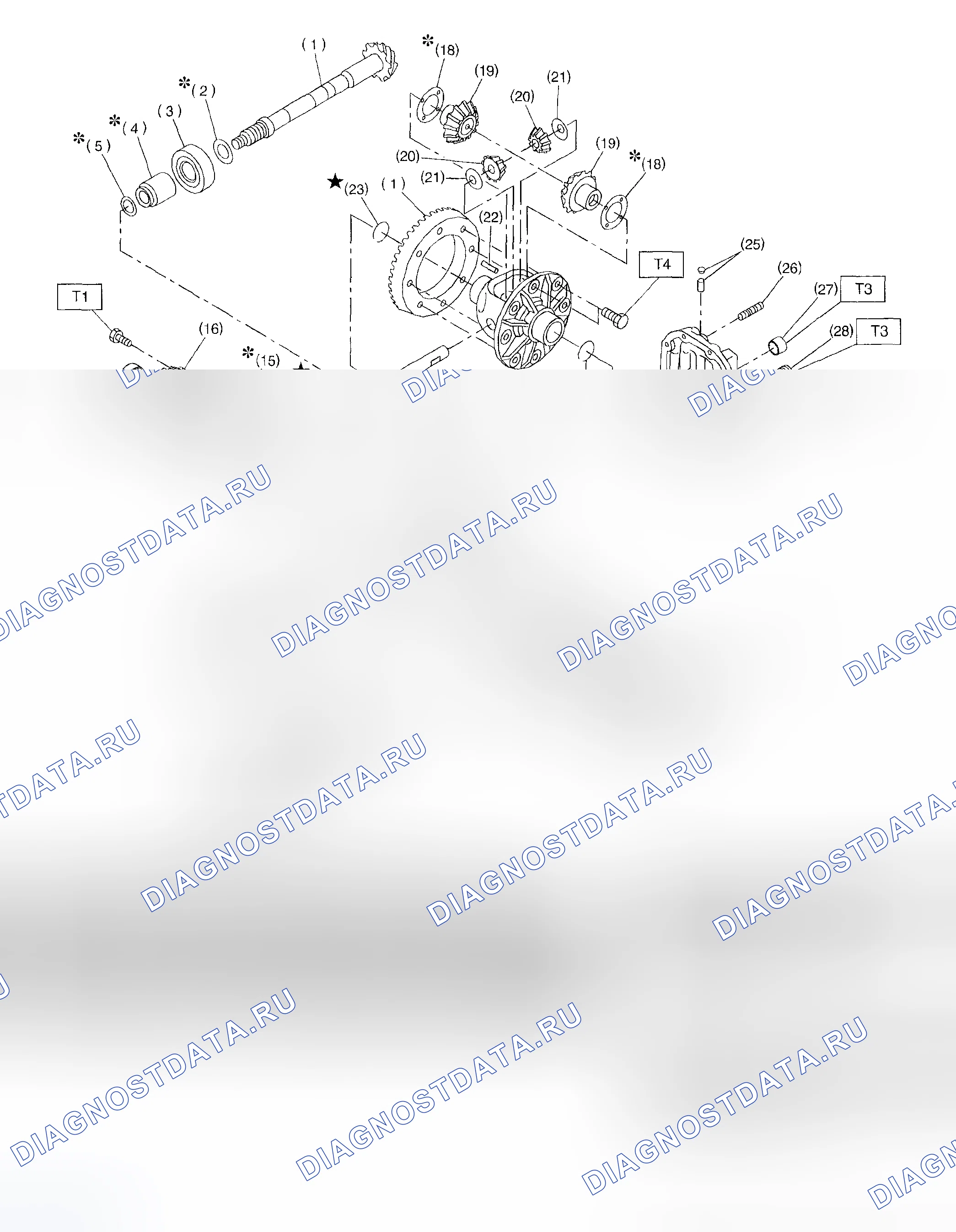 Рис. 95: ЗАДНИЙ ДИФФЕРЕНЦИАЛ БЕЗ LSD. Subaru Forester SG