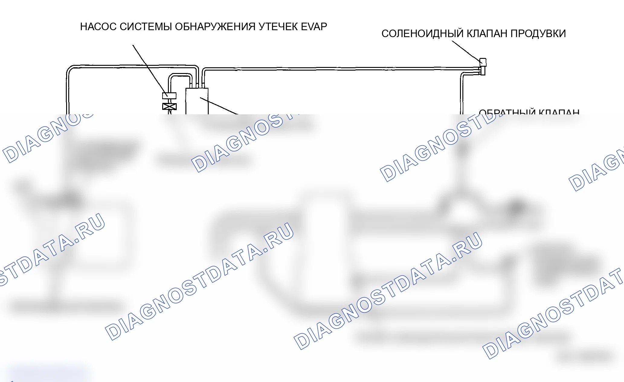 Рис. 58: СХЕМА СИСТЕМЫ ОГРАНИЧЕНИЯ ВЫБРОСОВ В РЕЗУЛЬТАТЕ ИСПАРЕНИЯ (EVAP) [L3 С Tc]. Mazda 6 GG рестайлинг