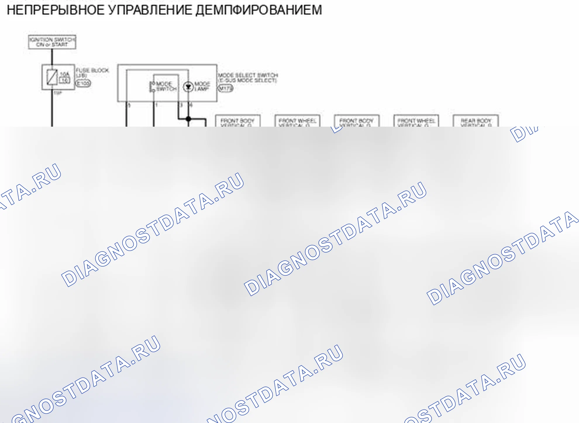 Рис. 11: электросхема - Система управления непрерывным демпфированием. Infiniti FX37 II рестайлинг