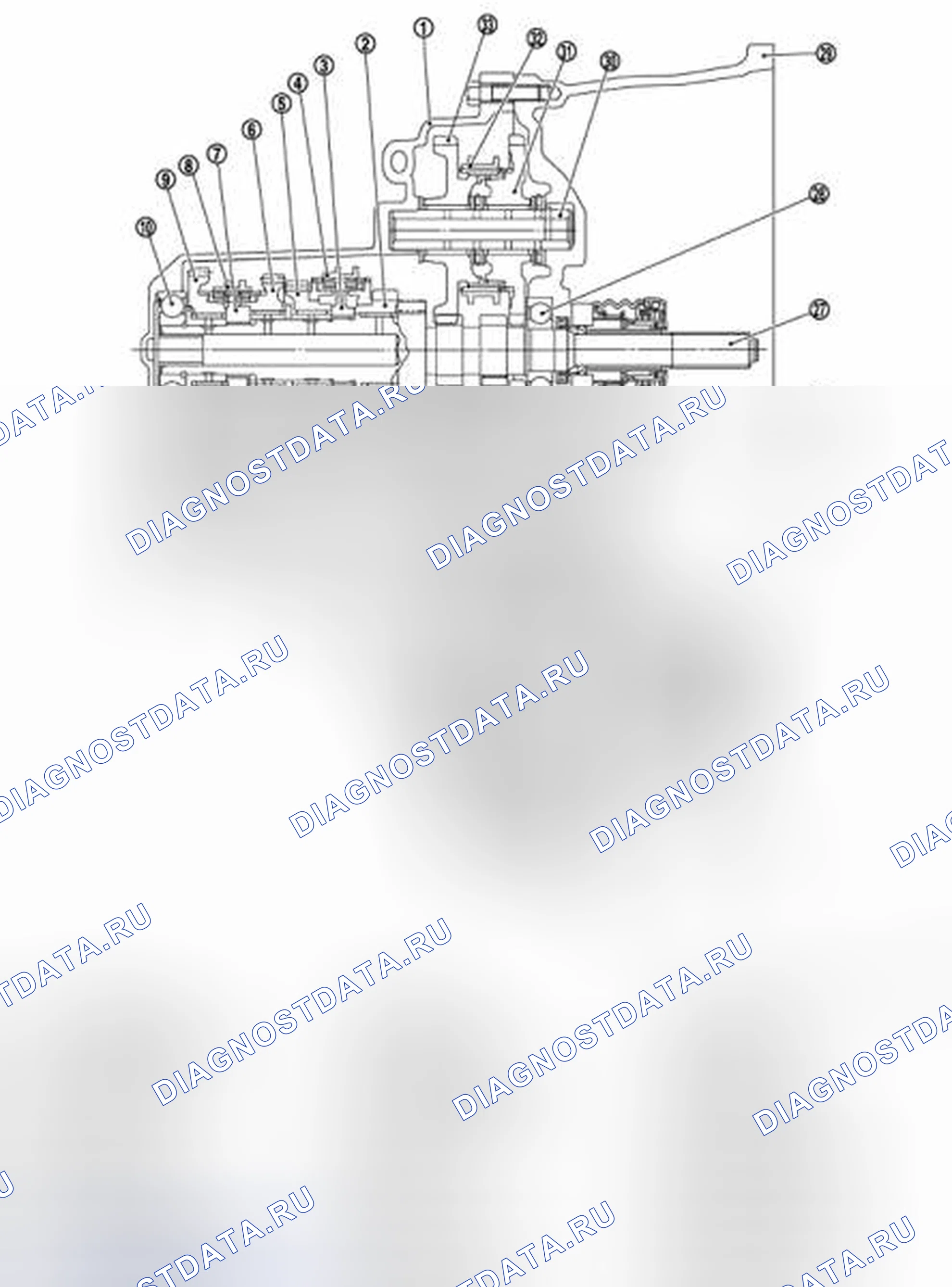Рис. 125: Поперечное сечение коробки передач. Nissan Sentra B16