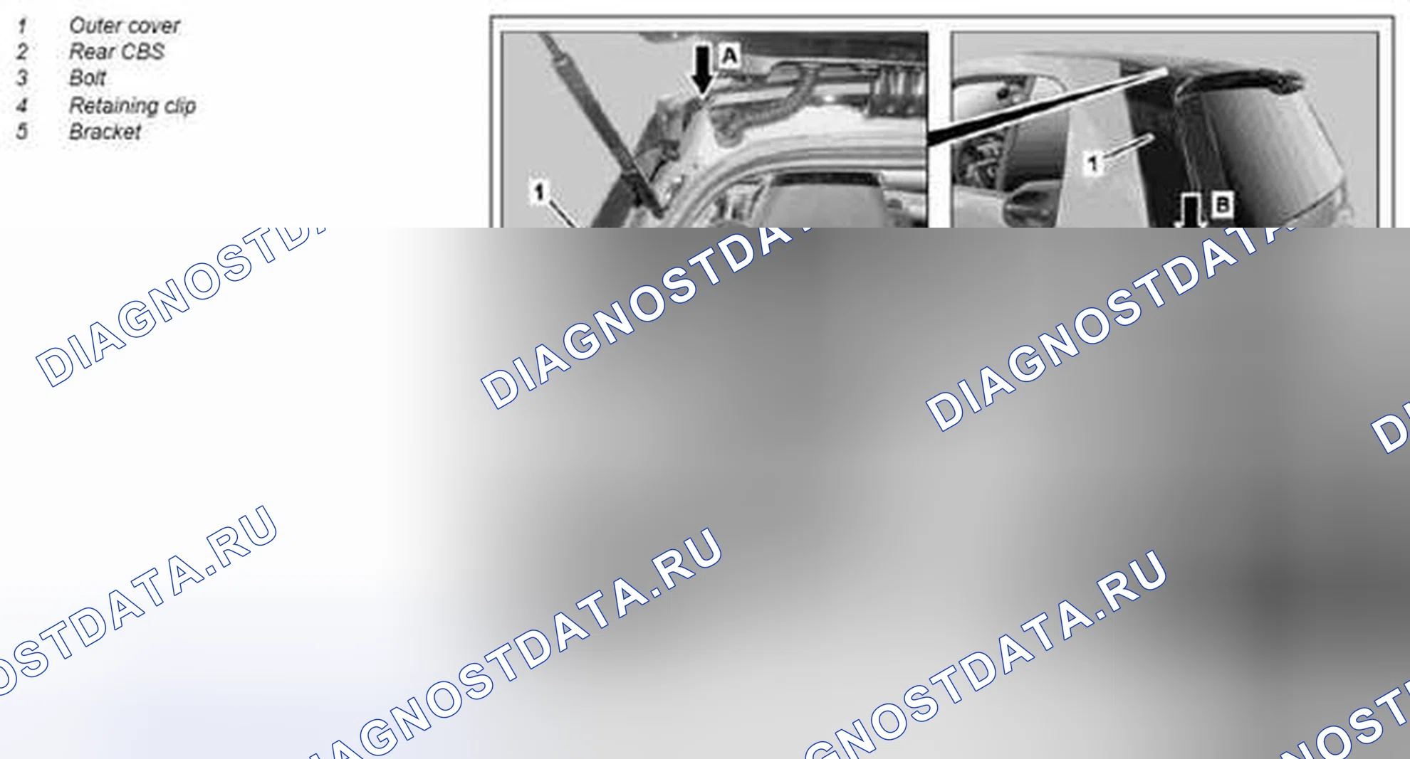 Рис. 47: Демонтаж / монтаж наружной облицовки C-образной опоры - AR88.30-P-1200MCC. Kia Soul I