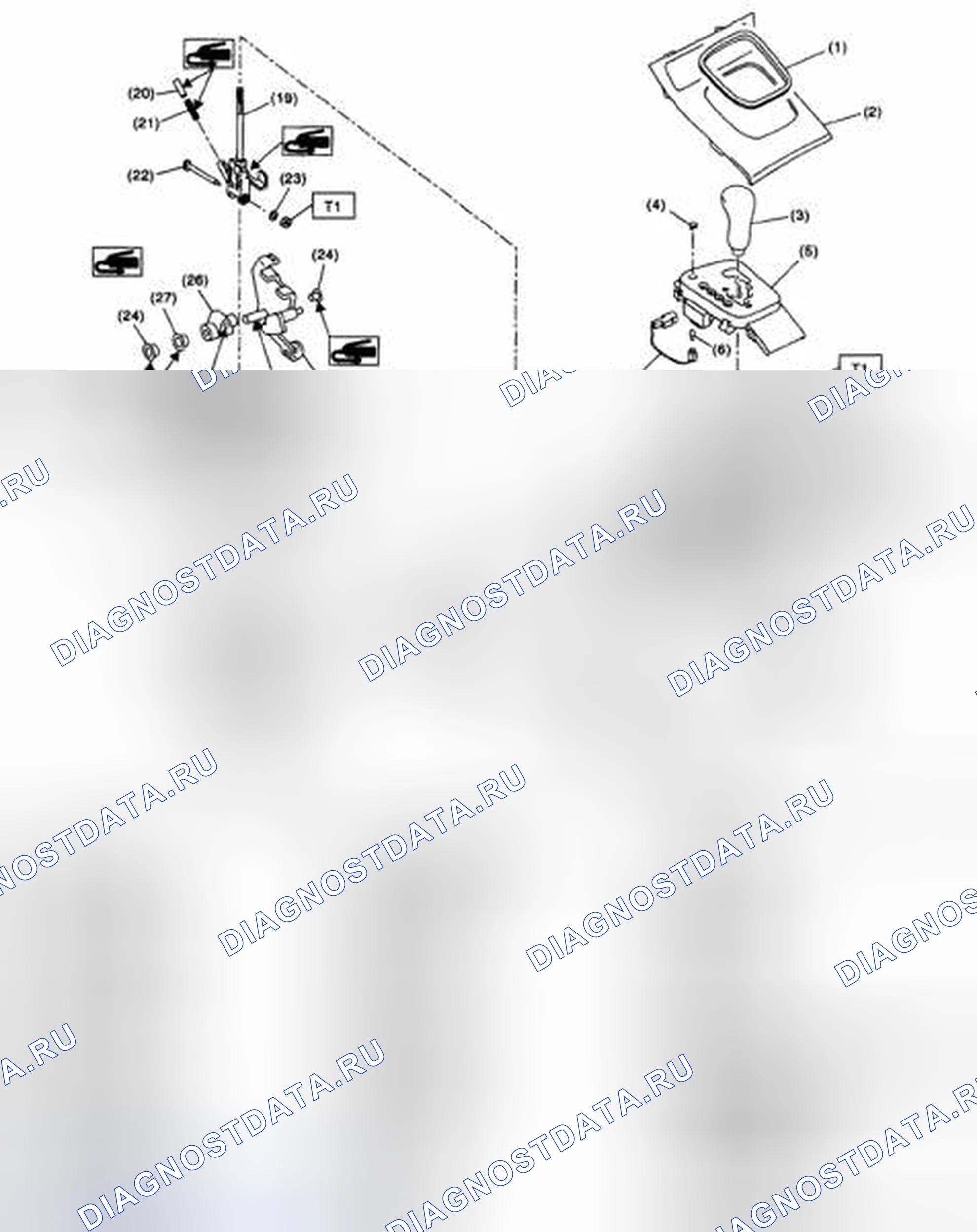 Рис. 742: РЫЧАГ ВЫБОРА. Subaru Outback BP рестайлинг