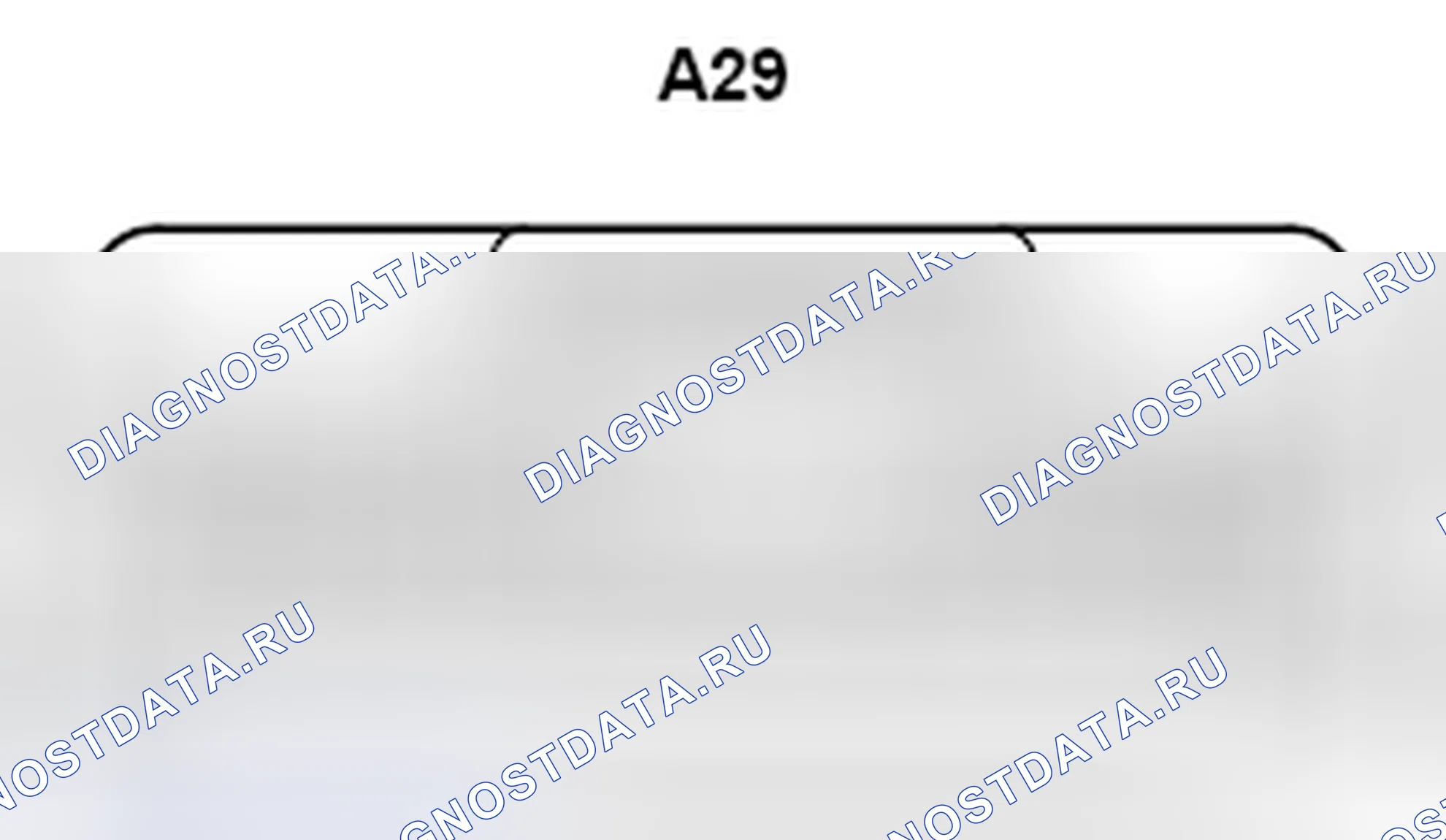 Рис. 503: Вид с торца разъема блока ECU для выравнивания фар (A29). Lexus ES XV60
