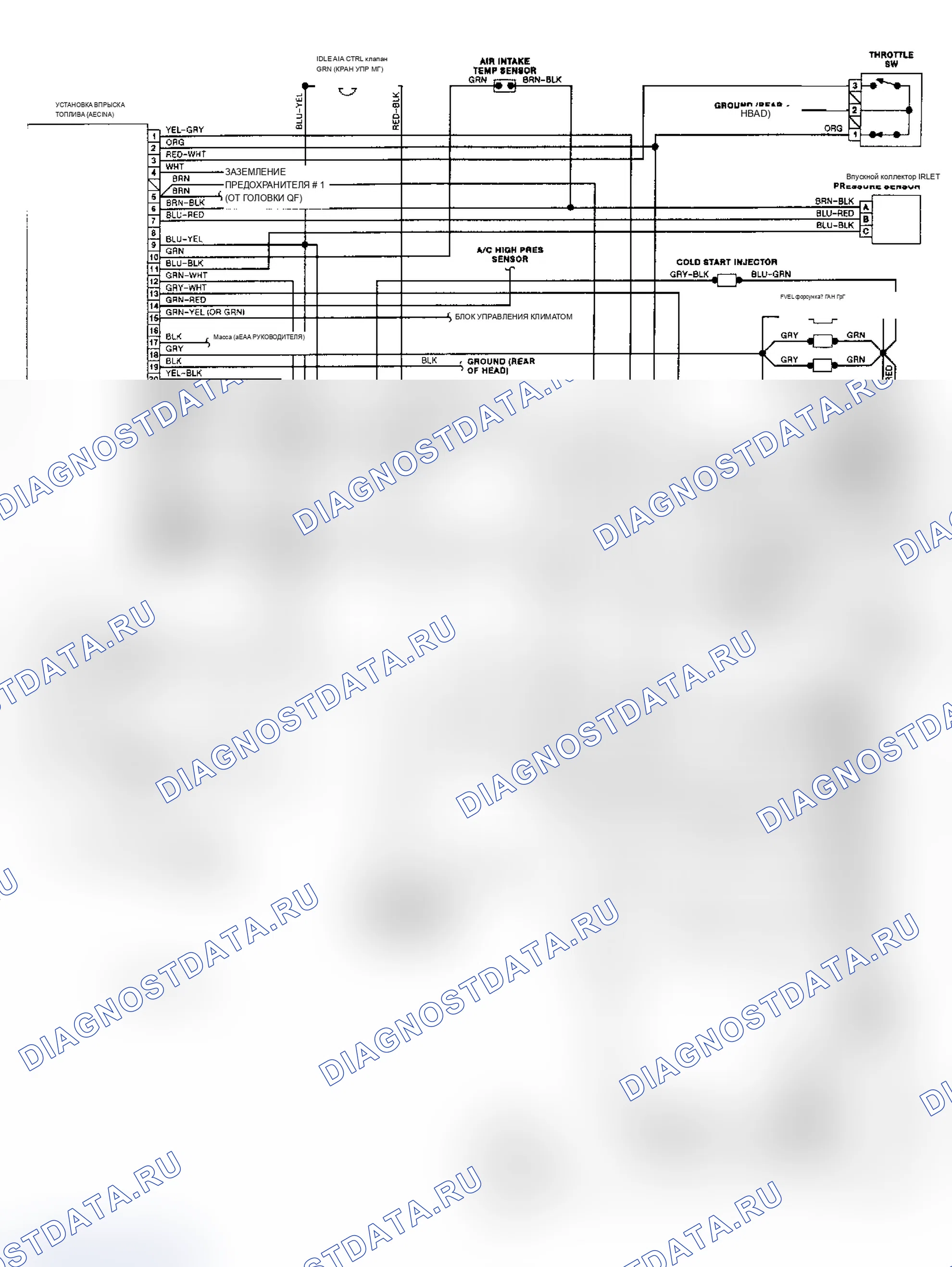 Рис. 4: электросхема (740 2.3L и 940 2.3L - Regina/Rex I). Volvo 960 I