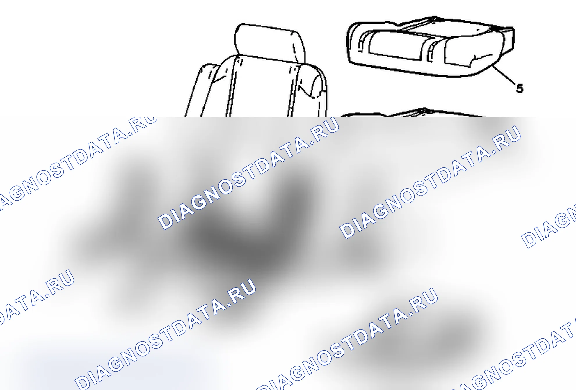 Рис. 54: Замена чехла подушки заднего сиденья и подушки (Tahoe/Yukon/Escalade с ведром). Chevrolet Tahoe III